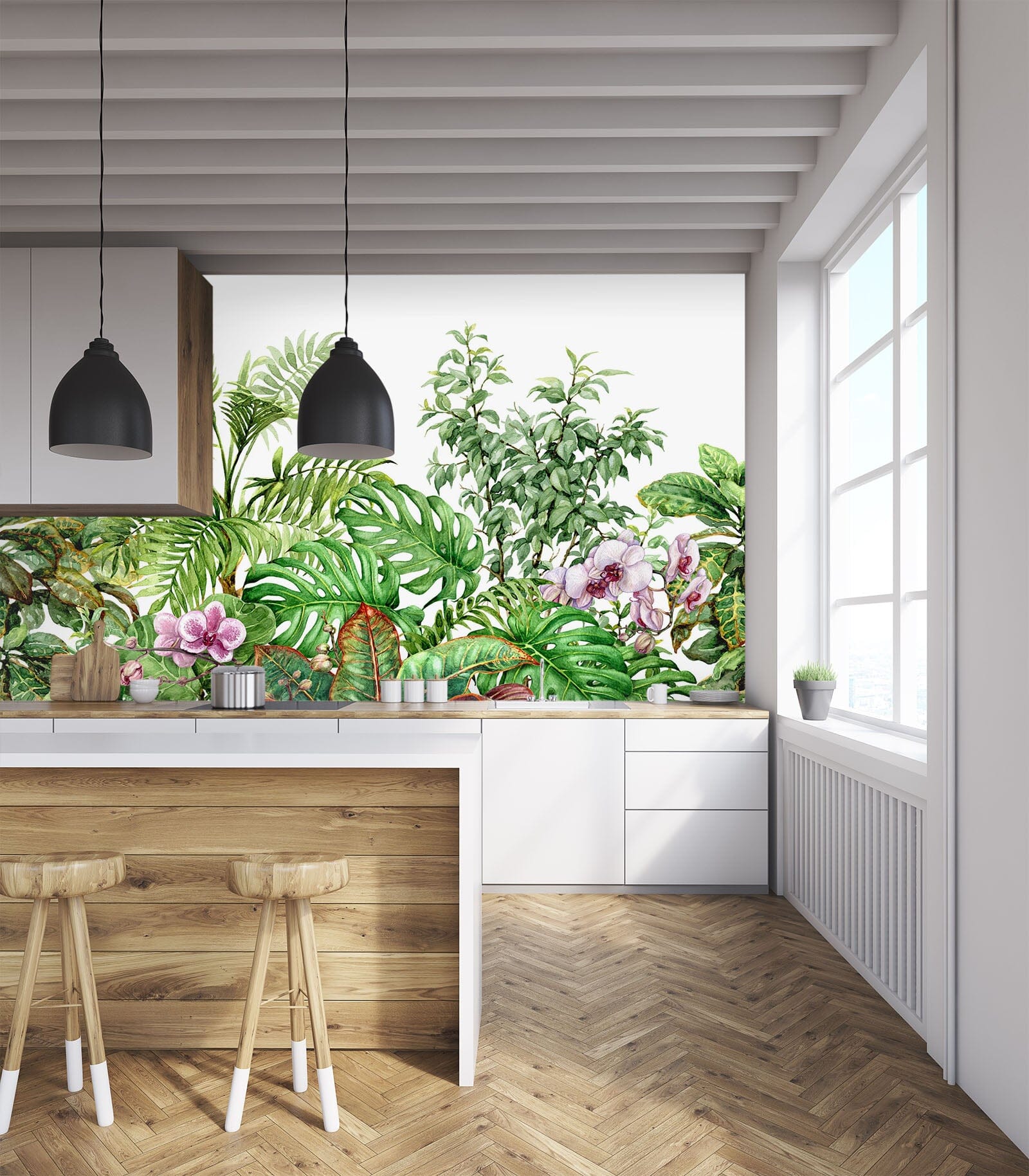 3D Green Leaves 1141 Wall Murals Wallpaper AJ Wallpaper 2