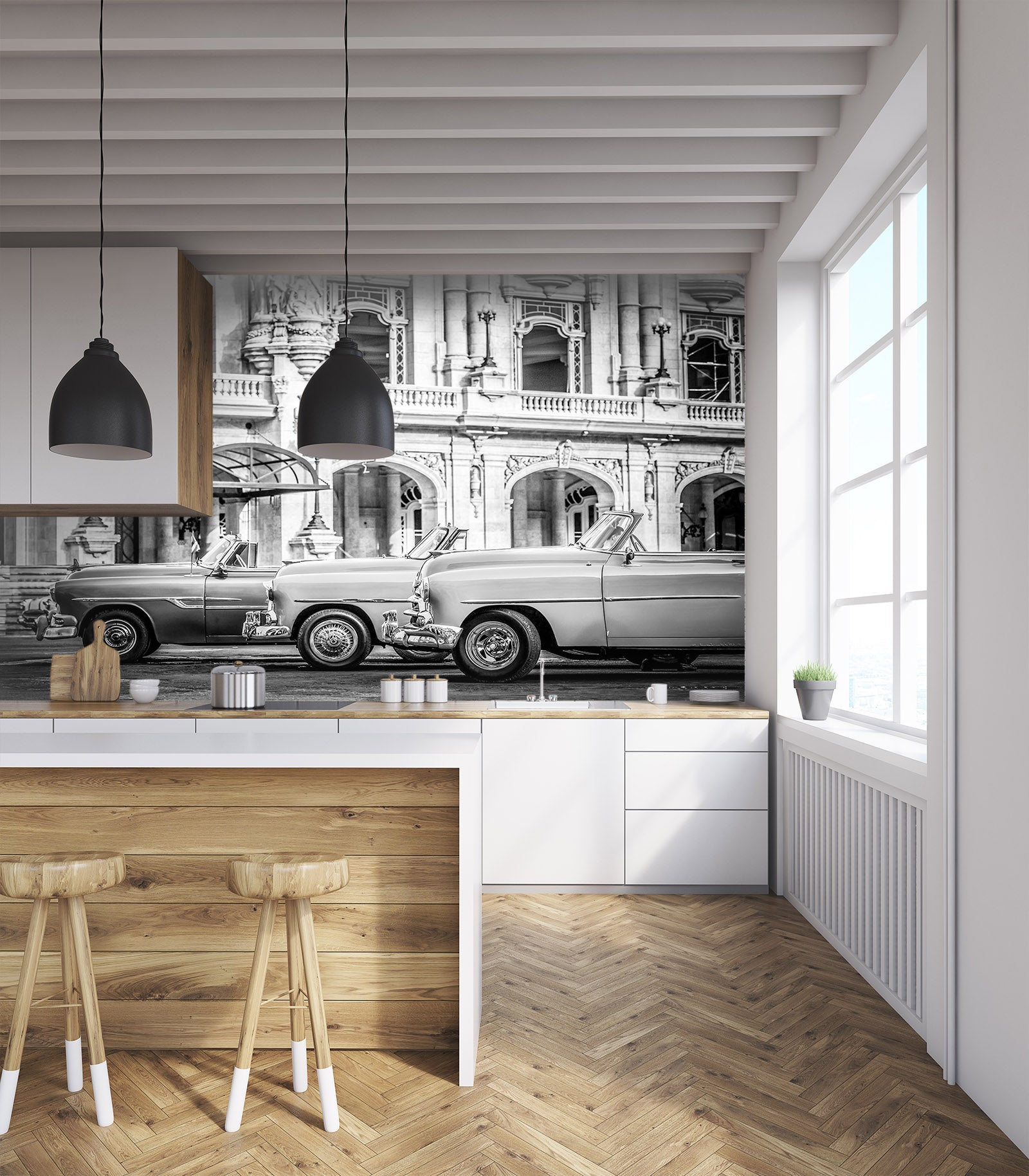 3D Castle Classic Car 351 Vehicle Wall Murals