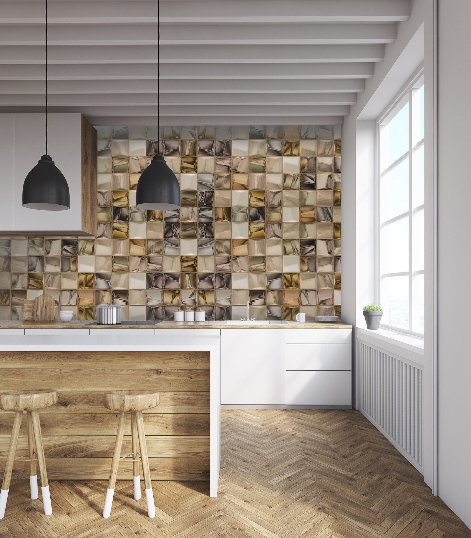 3D Crystal Mosaic 086 Marble Tile Texture Wallpaper AJ Wallpaper 2