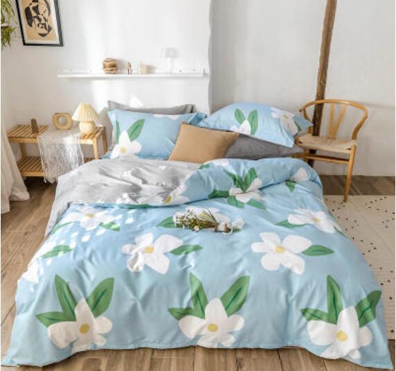 3D Blue Flowers 30313 Bed Pillowcases Quilt