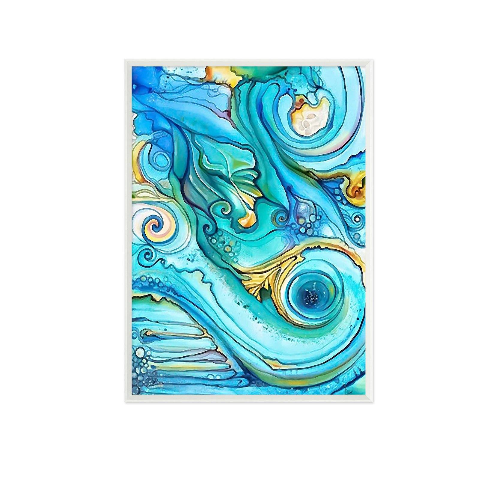 3D Blue Painting 085 Fake Framed Print Painting Wallpaper AJ Creativity Home