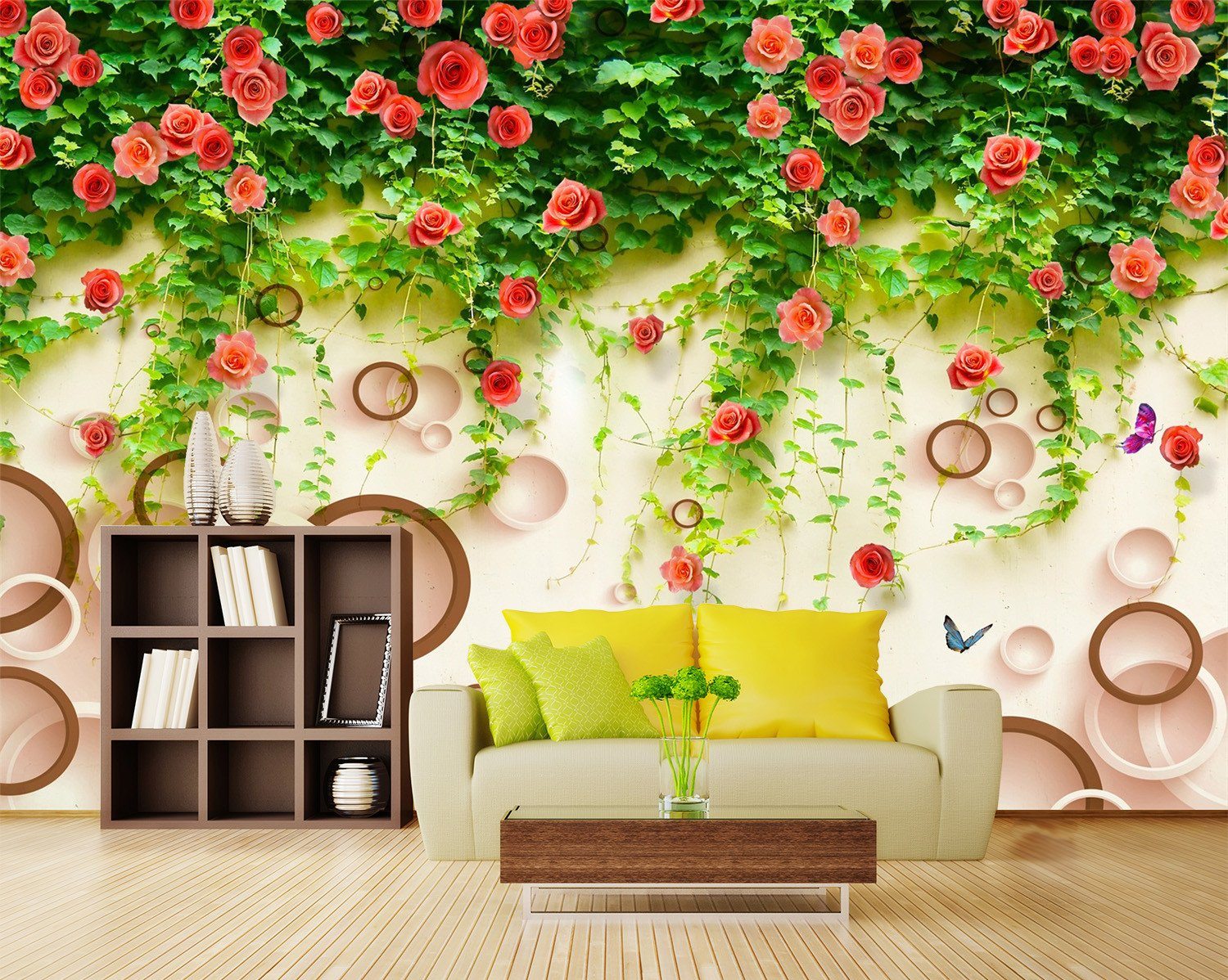 3D Red Jasmine Vines 28 Wallpaper AJ Wallpaper