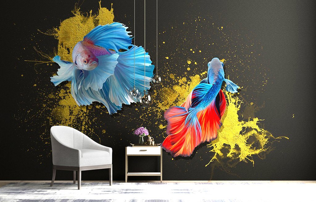 3D Goldfish 350 Wall Murals Wallpaper AJ Wallpaper 2