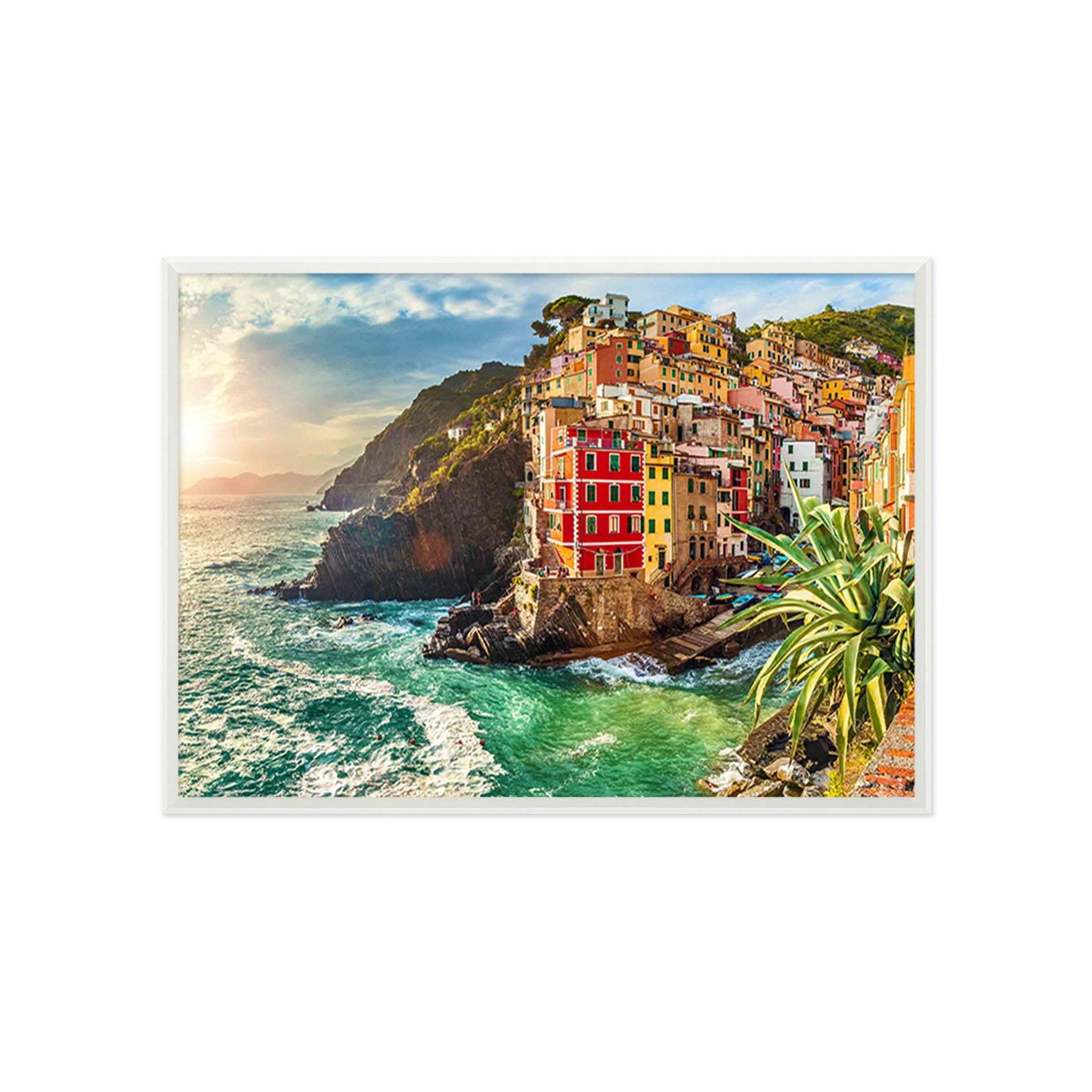 3D Seaside Town 012 Fake Framed Print Painting Wallpaper AJ Creativity Home
