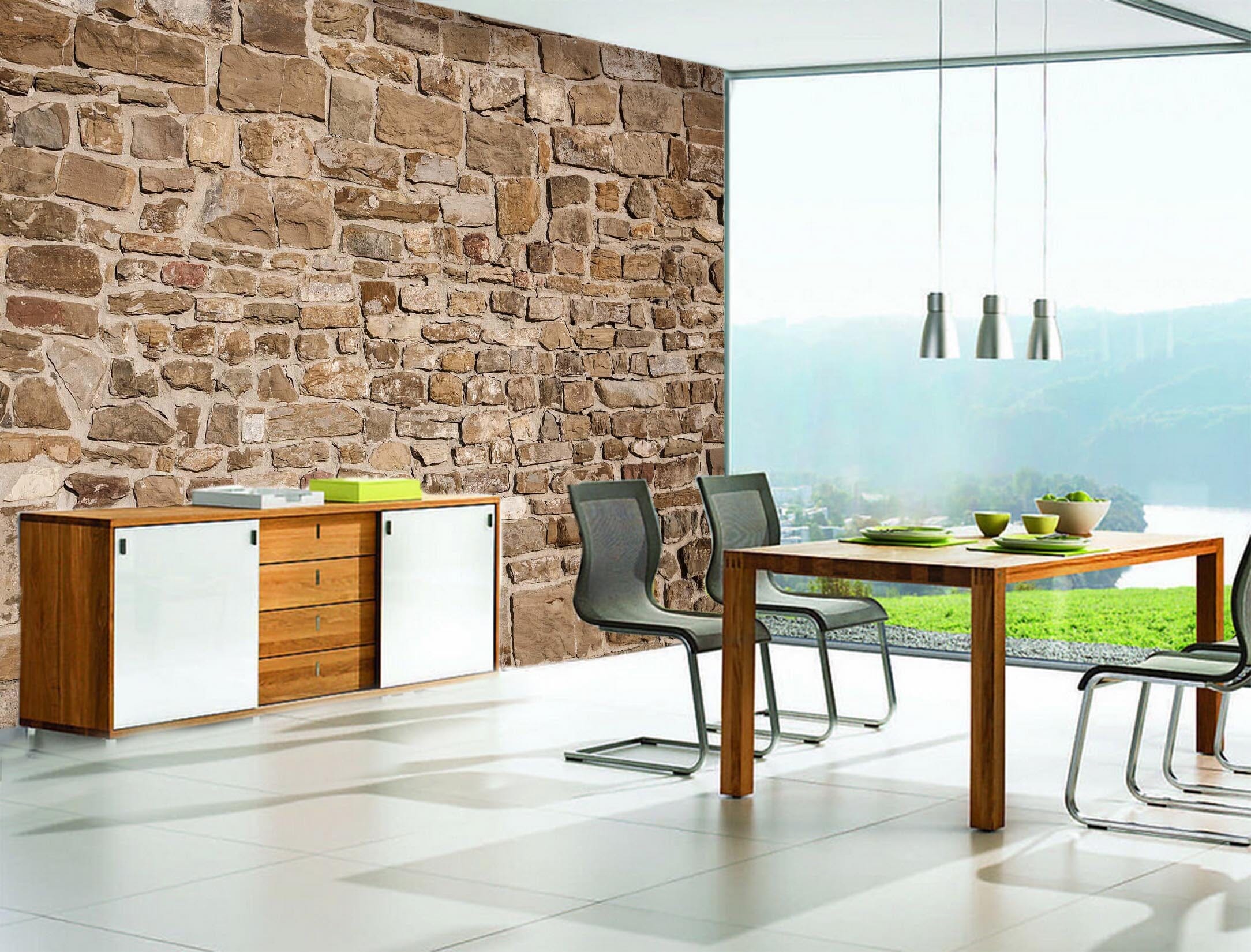 3D Traditional Stone Brick 011 Wall Murals Wallpaper AJ Wallpaper 2