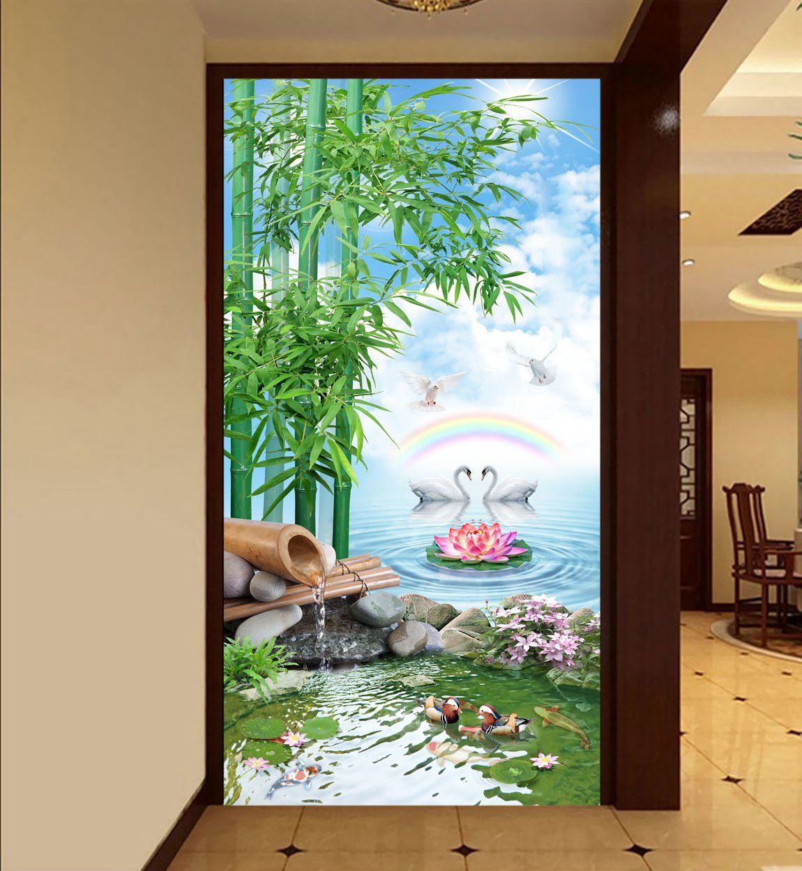 3D Mandarin Duck 364 Wallpaper AJ Wallpaper