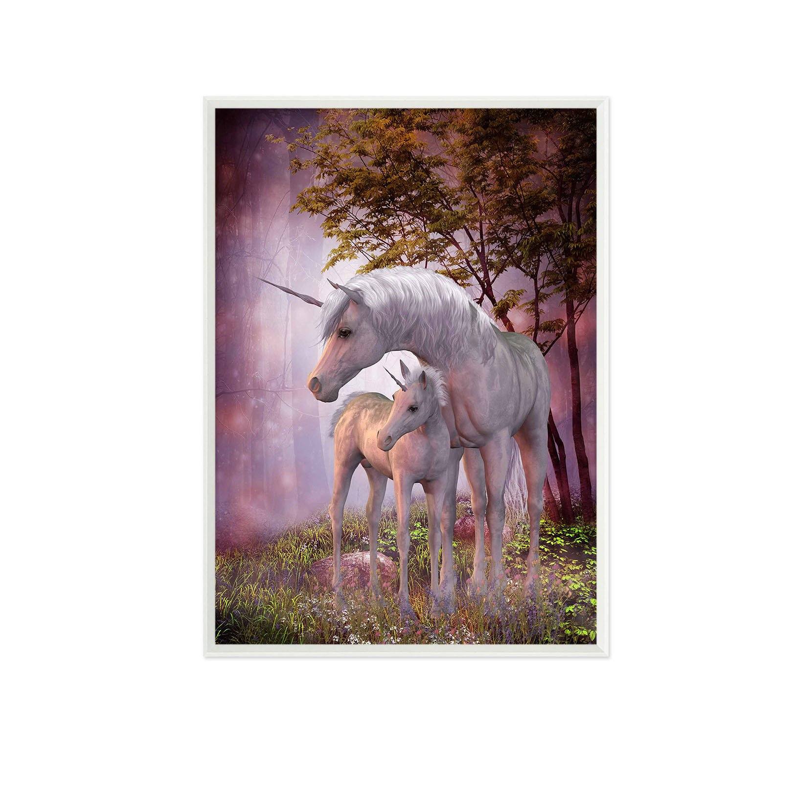 3D White Unicorn 067 Fake Framed Print Painting Wallpaper AJ Creativity Home