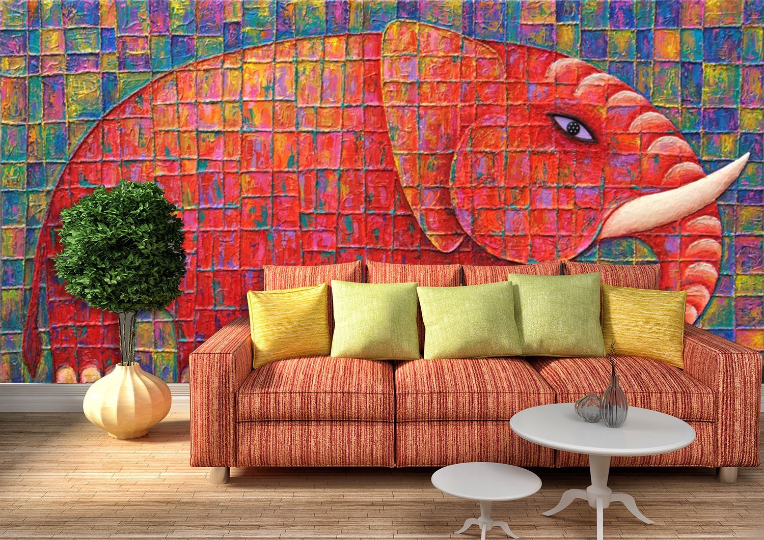 3D Red Cartoon Elephant 76 Wallpaper AJ Wallpaper