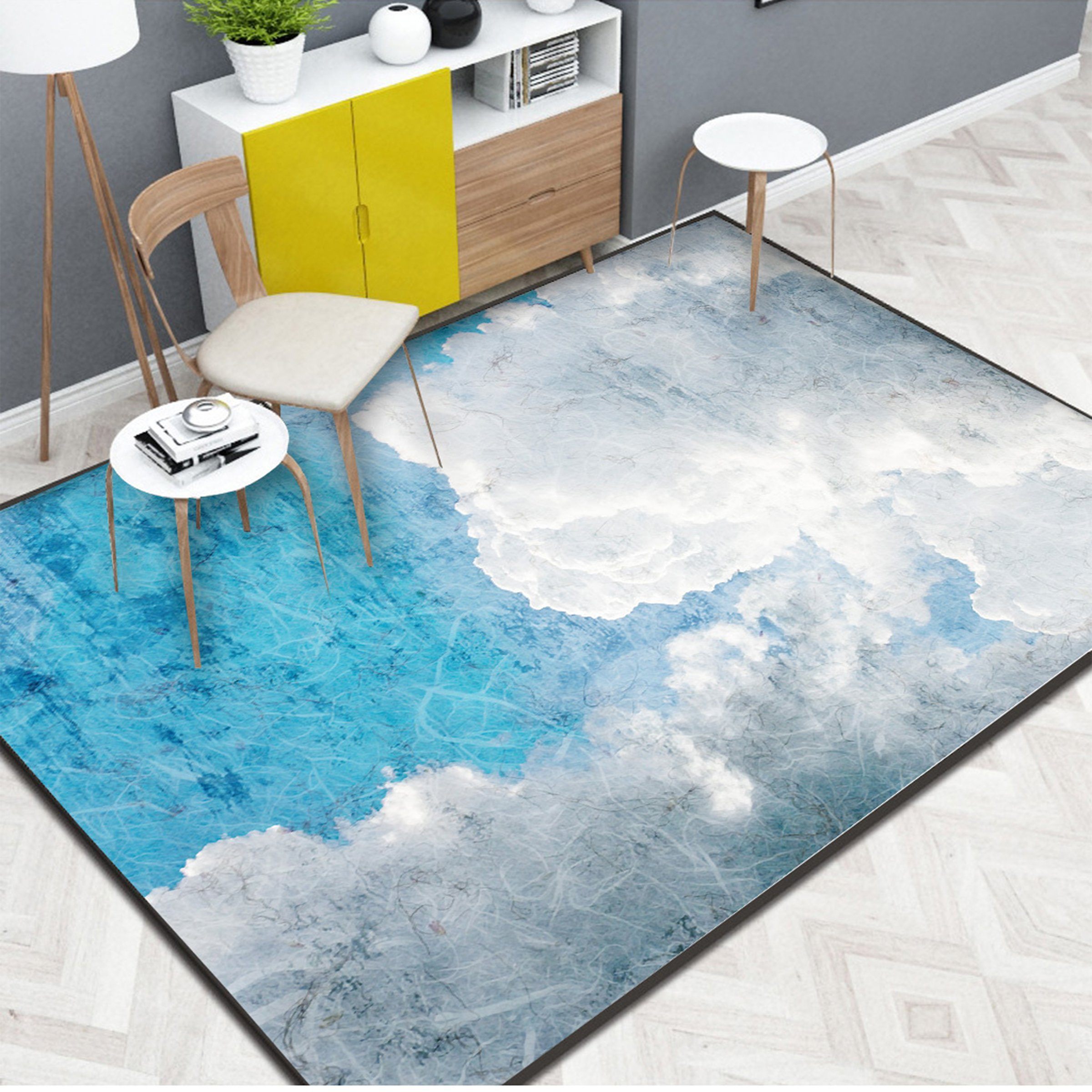 3D Blue Inkjet WG168 Non Slip Rug Mat Mat AJ Creativity Home