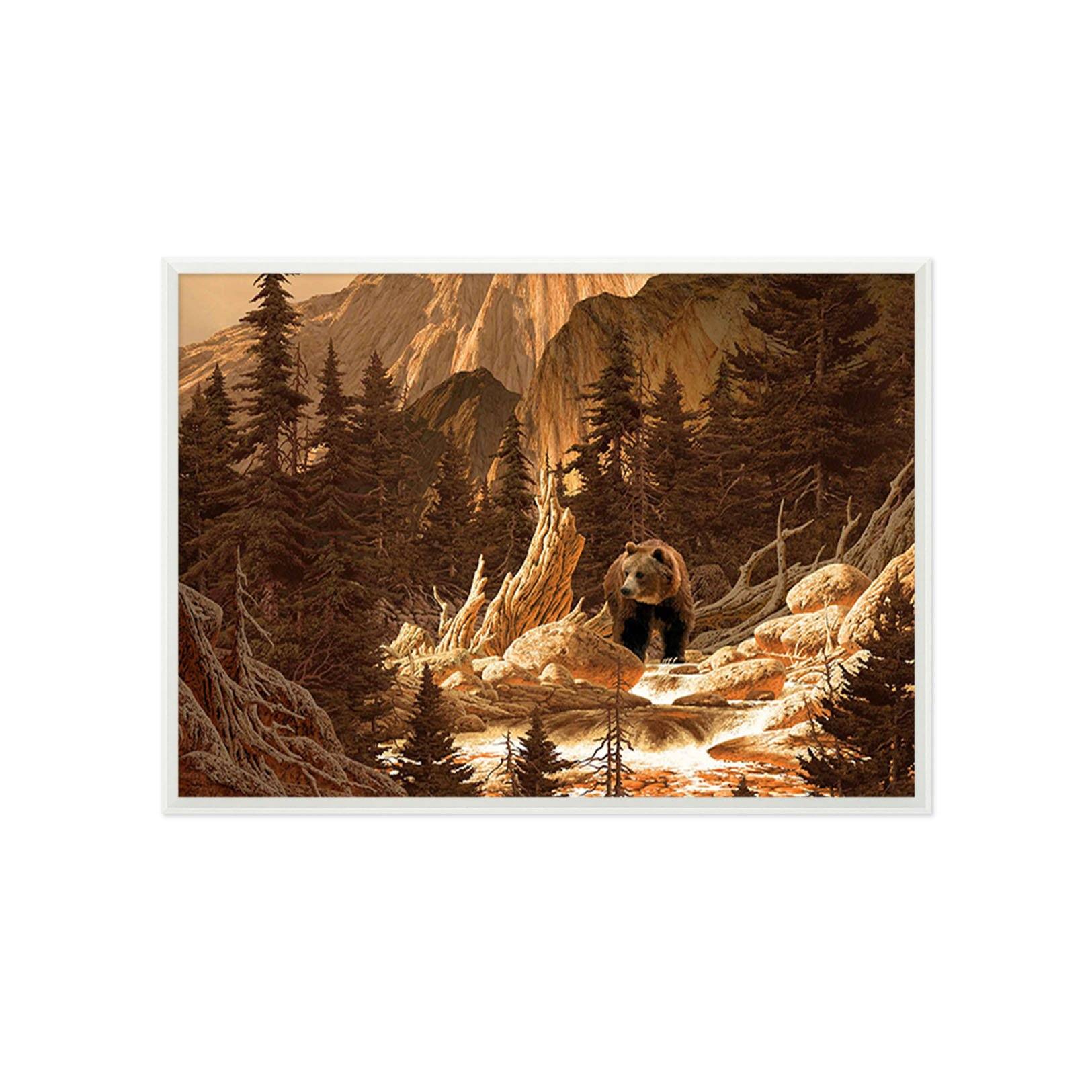 3D Brown Bear 164 Fake Framed Print Painting Wallpaper AJ Creativity Home