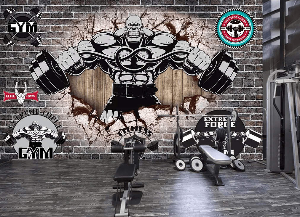3D Fierce Man With Dumbbells 147 Wallpaper AJ Wallpaper 2