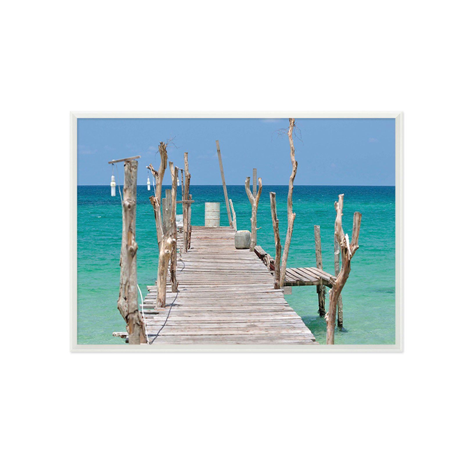 3D Wooden Bridge 066 Fake Framed Print Painting Wallpaper AJ Creativity Home