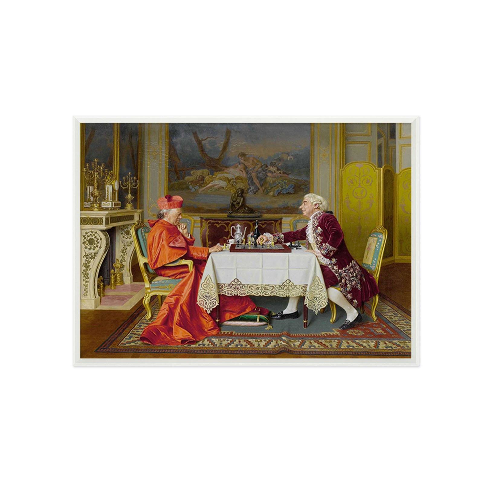 3D Thinking Of Chess 038 Fake Framed Print Painting Wallpaper AJ Creativity Home