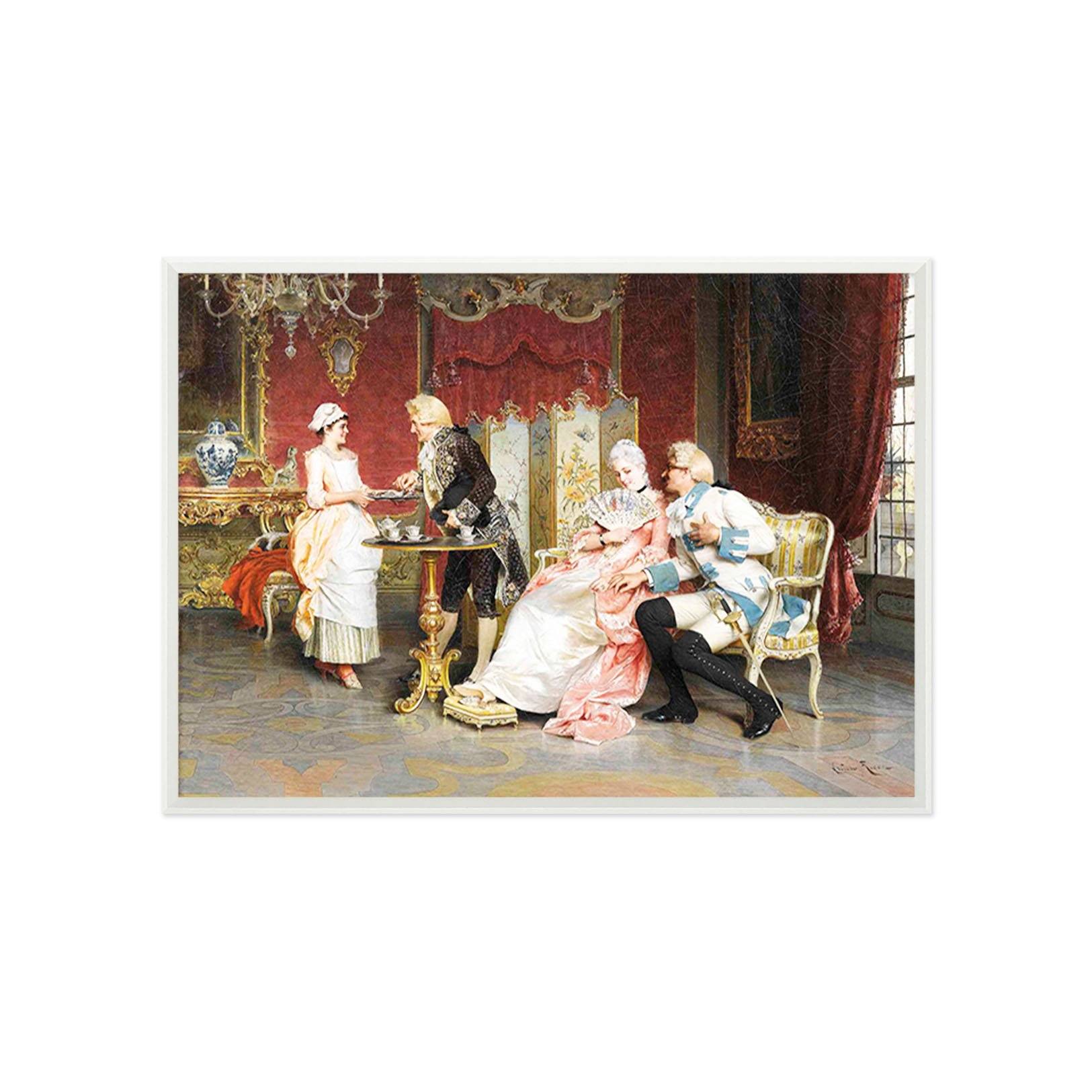 3D Flirting Couple 039 Fake Framed Print Painting Wallpaper AJ Creativity Home