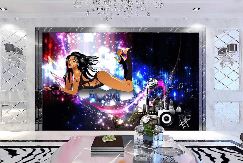 3D Microphone Speaker Woman 329 Wallpaper AJ Wallpaper 2