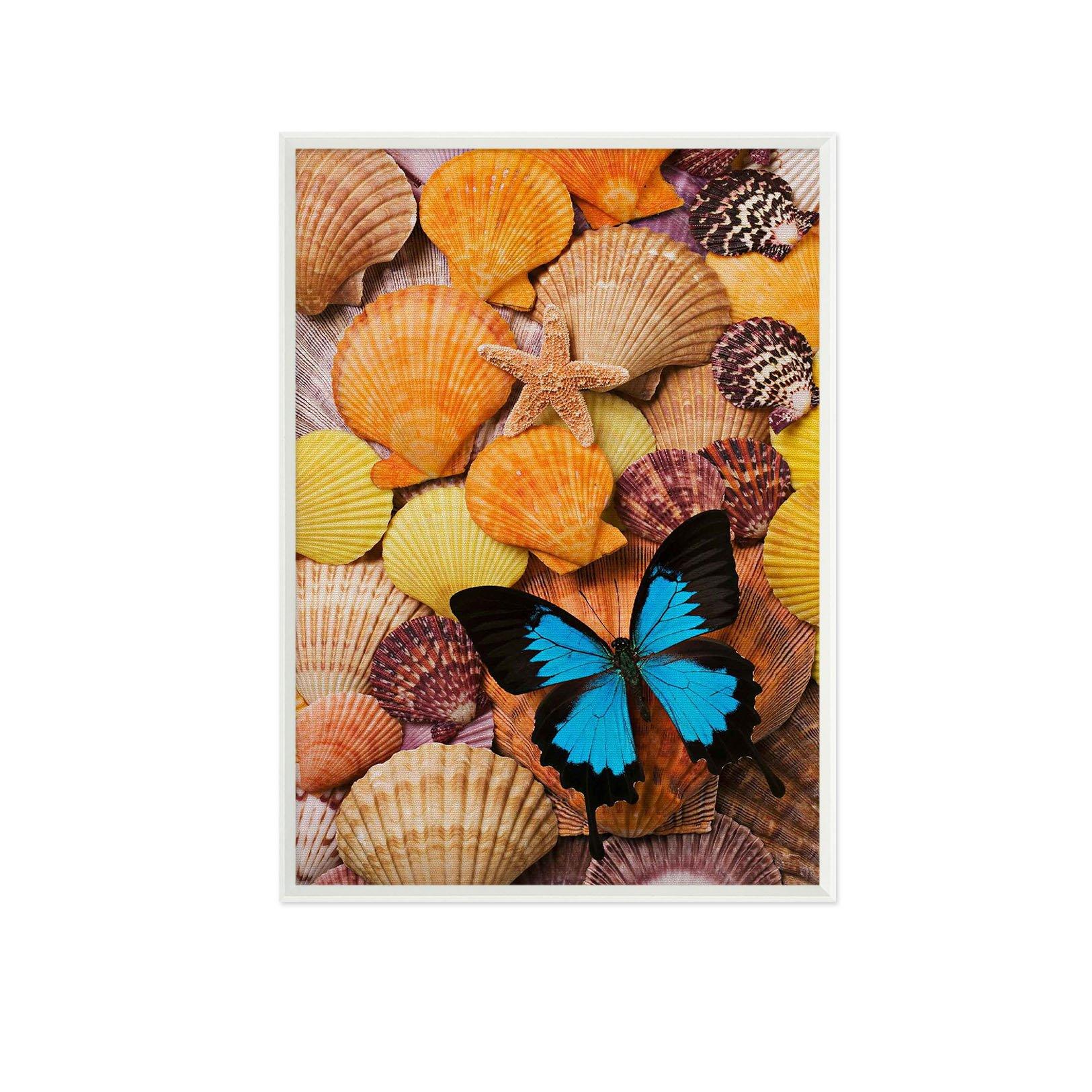 3D Butterfly Shell 127 Fake Framed Print Painting Wallpaper AJ Creativity Home