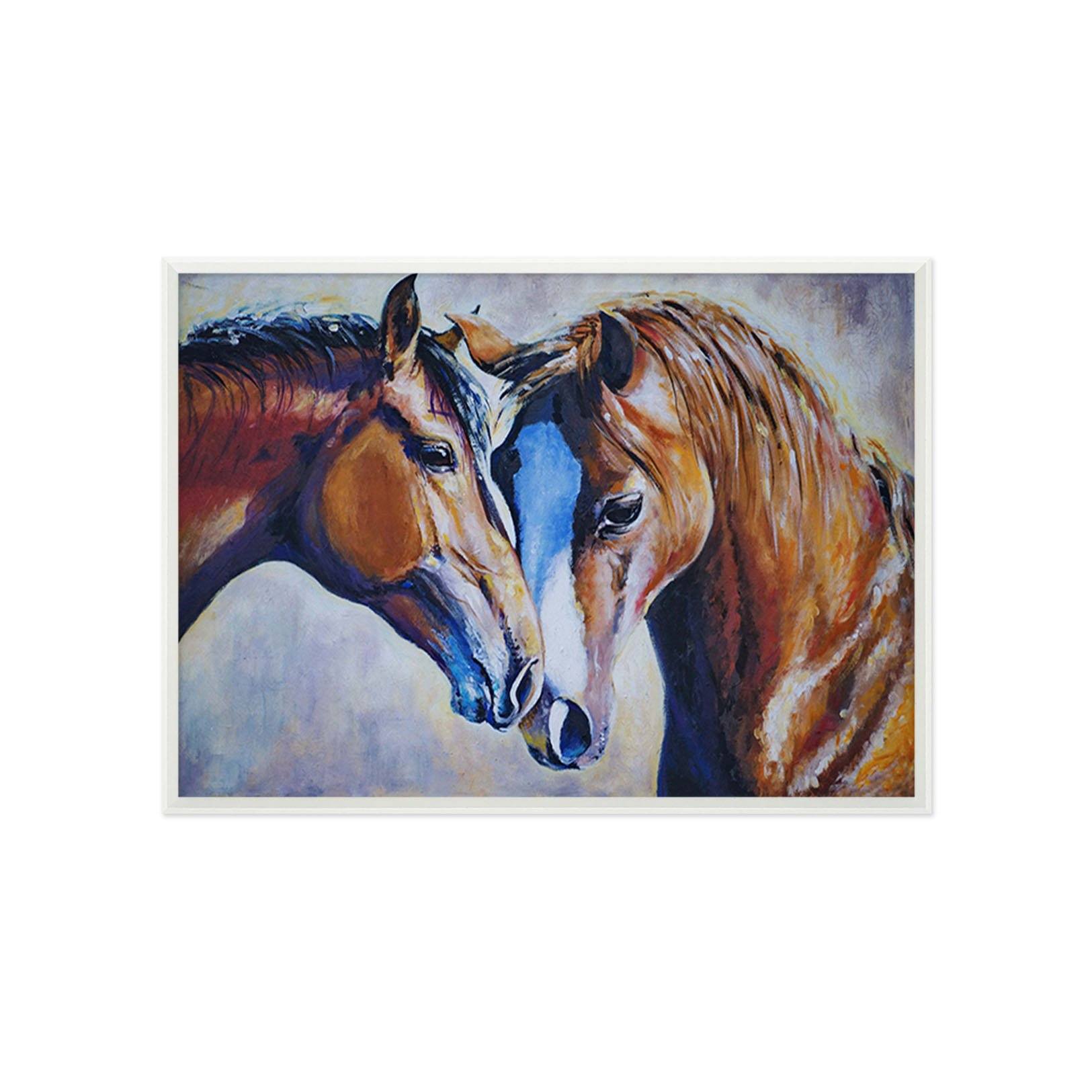 3D Horse Close 065 Fake Framed Print Painting Wallpaper AJ Creativity Home