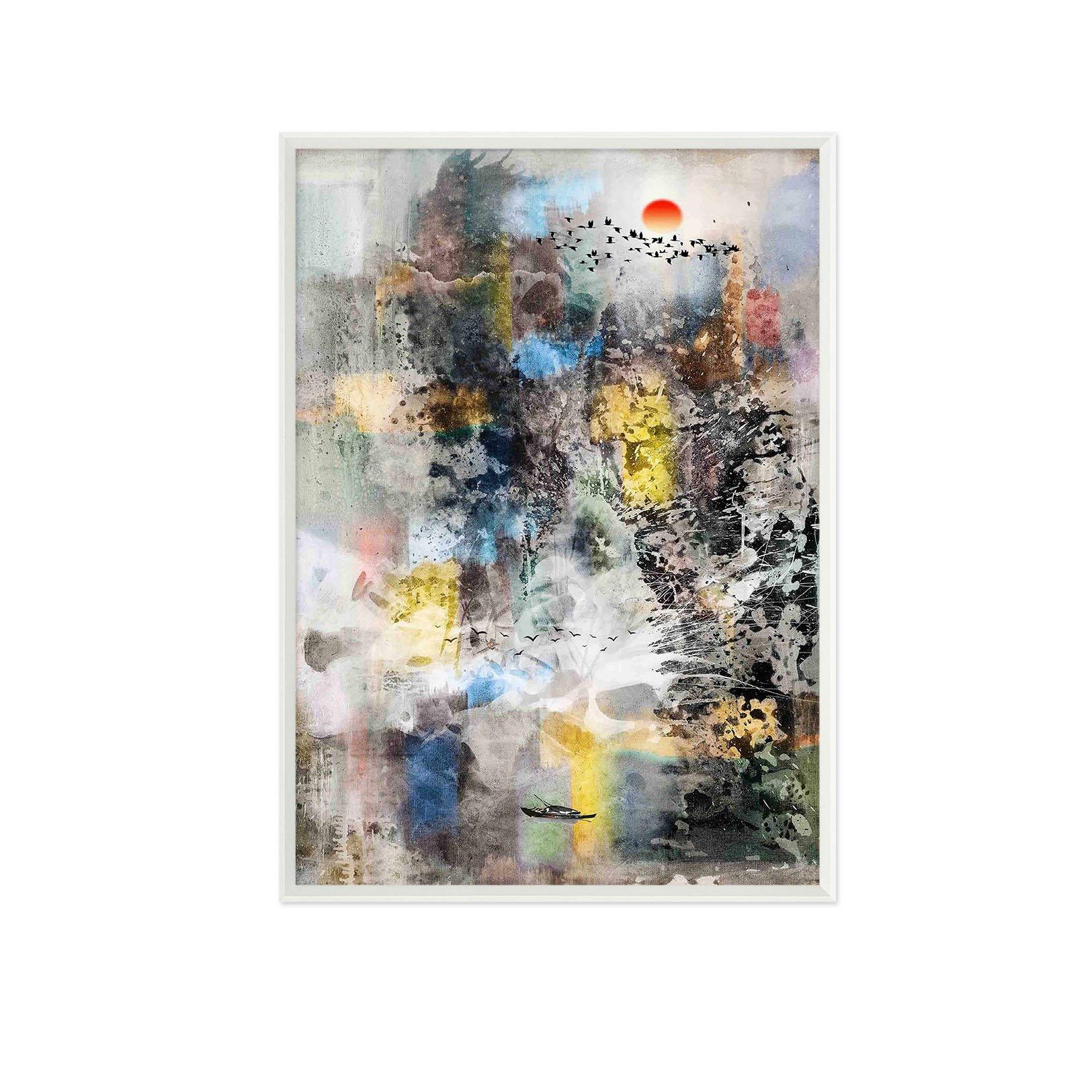 3D Ink Landscape 077 Fake Framed Print Painting Wallpaper AJ Creativity Home