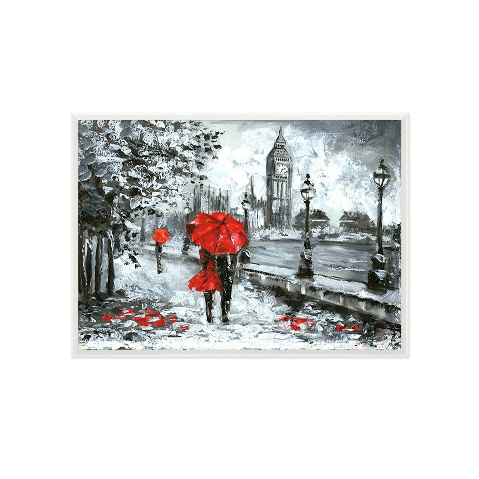 3D Couple Umbrella 112 Fake Framed Print Painting Wallpaper AJ Creativity Home