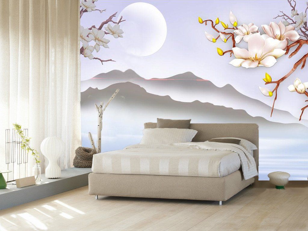 Bright Moon And Fog Mountains 23 Wallpaper AJ Wallpaper 1