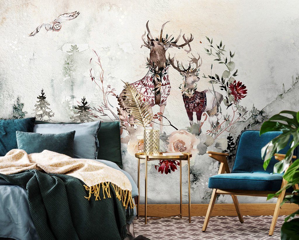 3D Elk 613 Wall Murals Wallpaper AJ Wallpaper 2