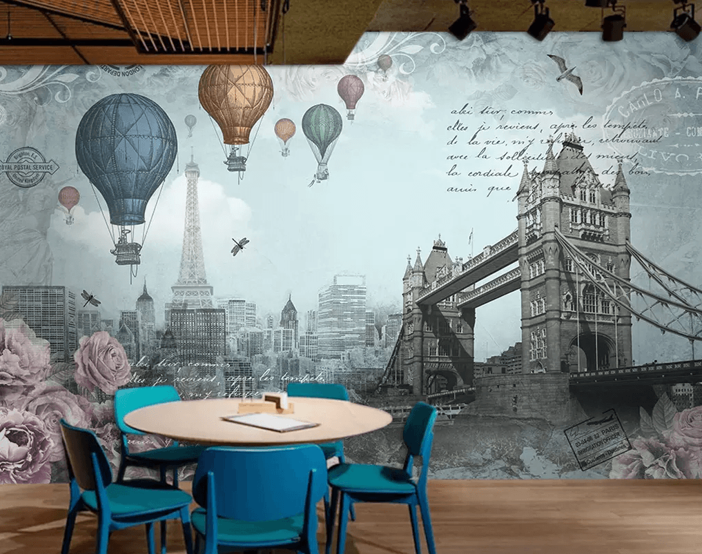 3D Hot Air Balloon Bridge 160 Wallpaper AJ Wallpaper 2