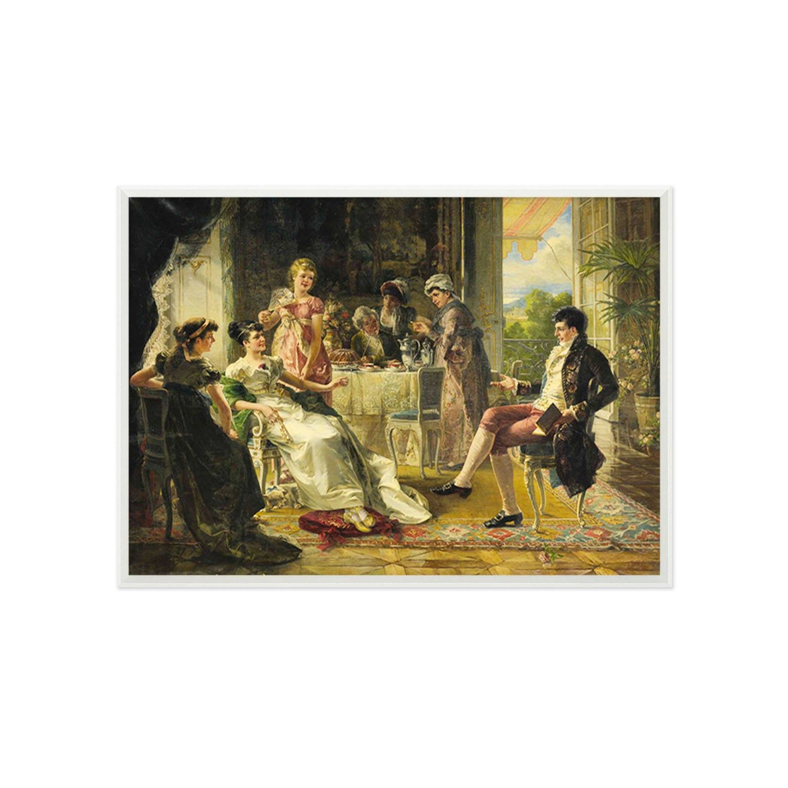 3D Aristocratic Talk 046 Fake Framed Print Painting Wallpaper AJ Creativity Home