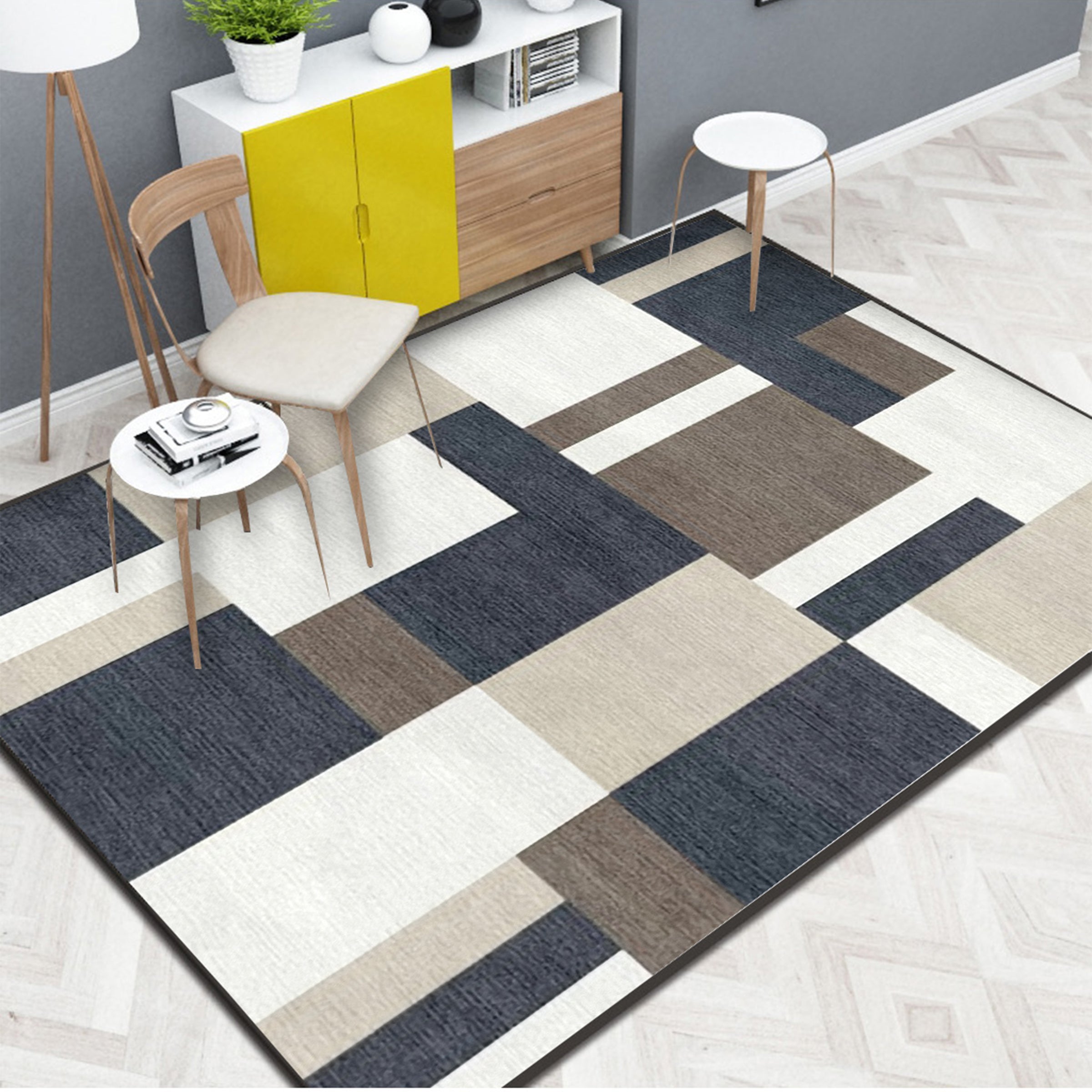 3D Color Geometry WG127 Non Slip Rug Mat Mat AJ Creativity Home