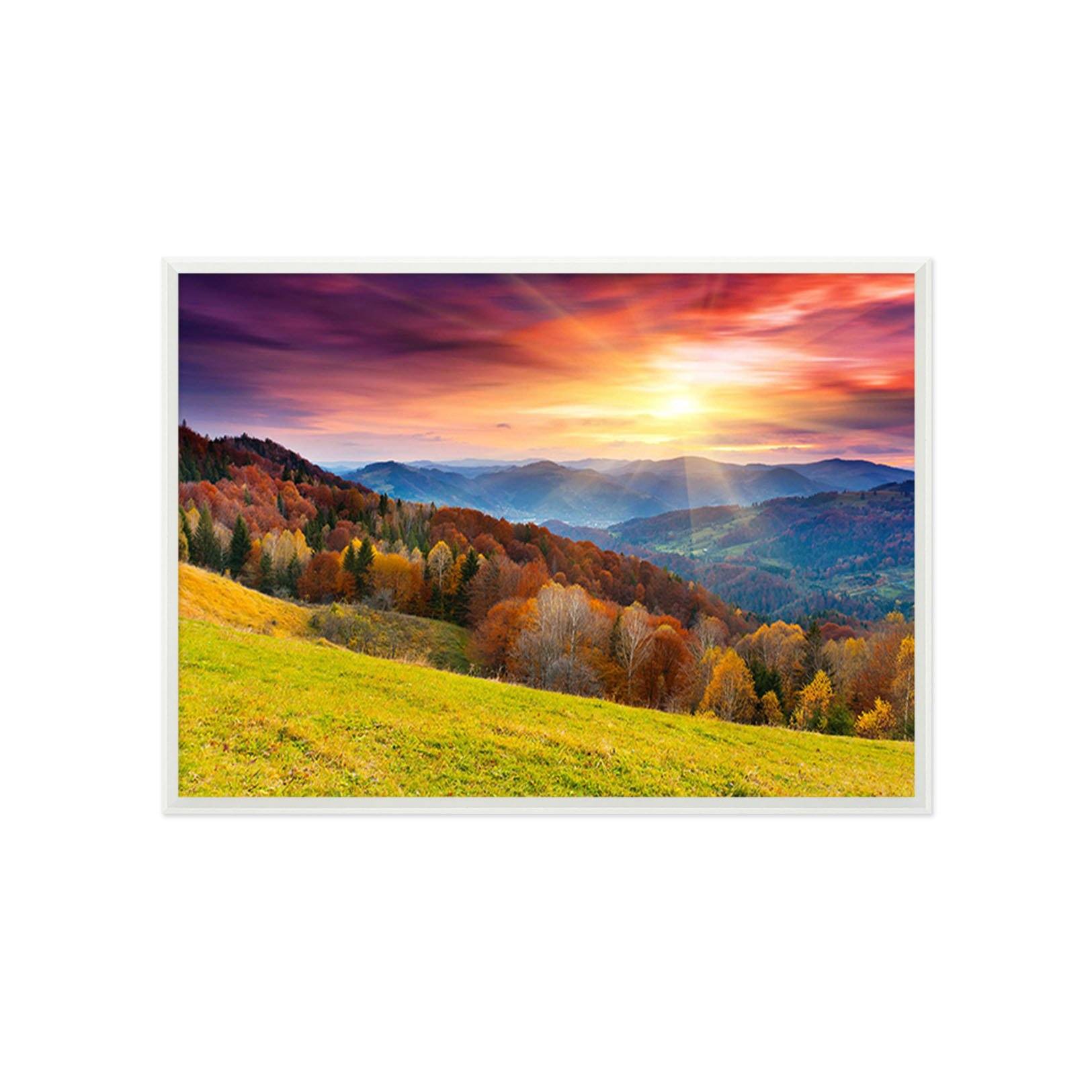 3D Field Sunset 174 Fake Framed Print Painting Wallpaper AJ Creativity Home