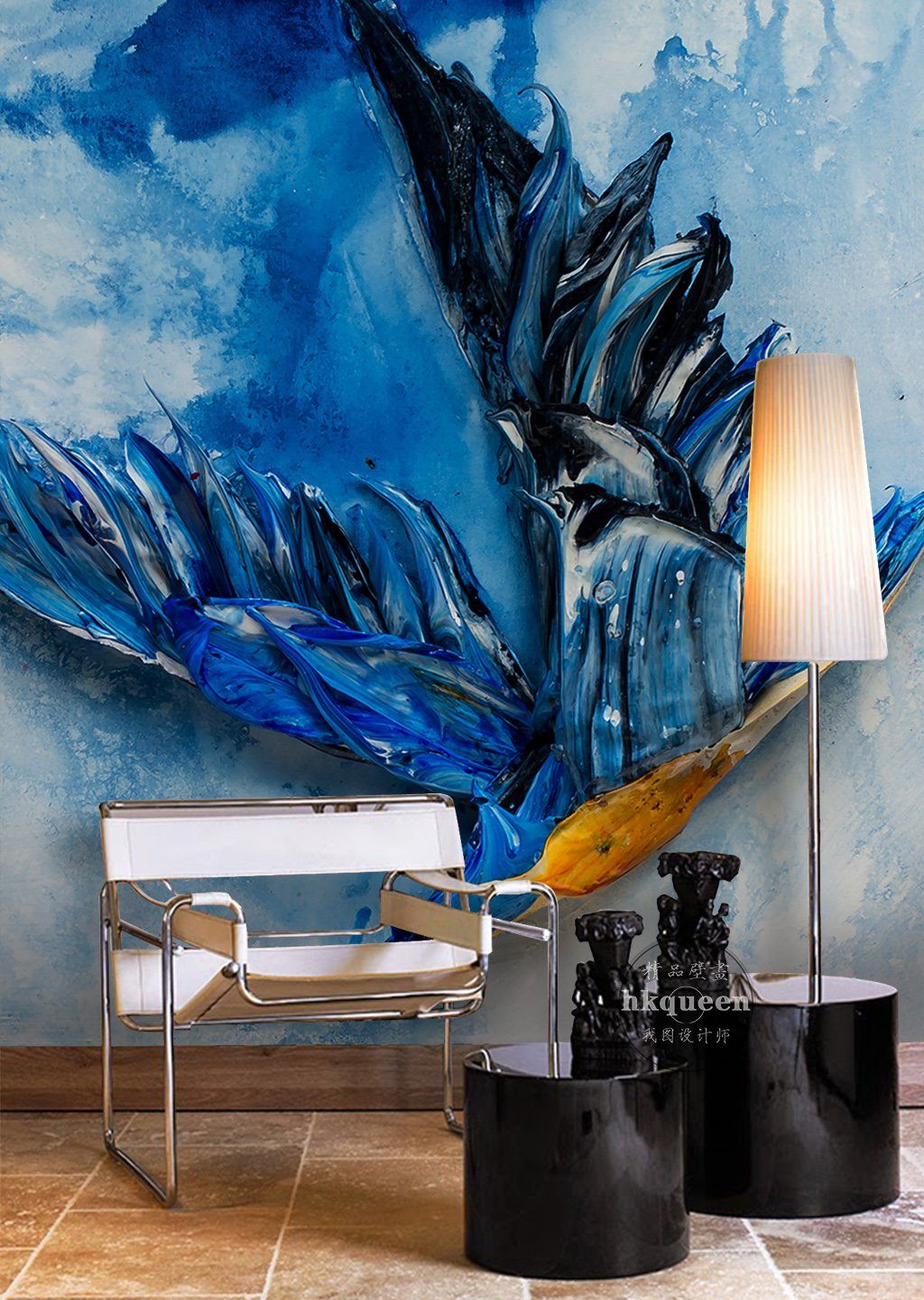 3D Ink Painting Blue 124 Wall Murals Wallpaper AJ Wallpaper 2
