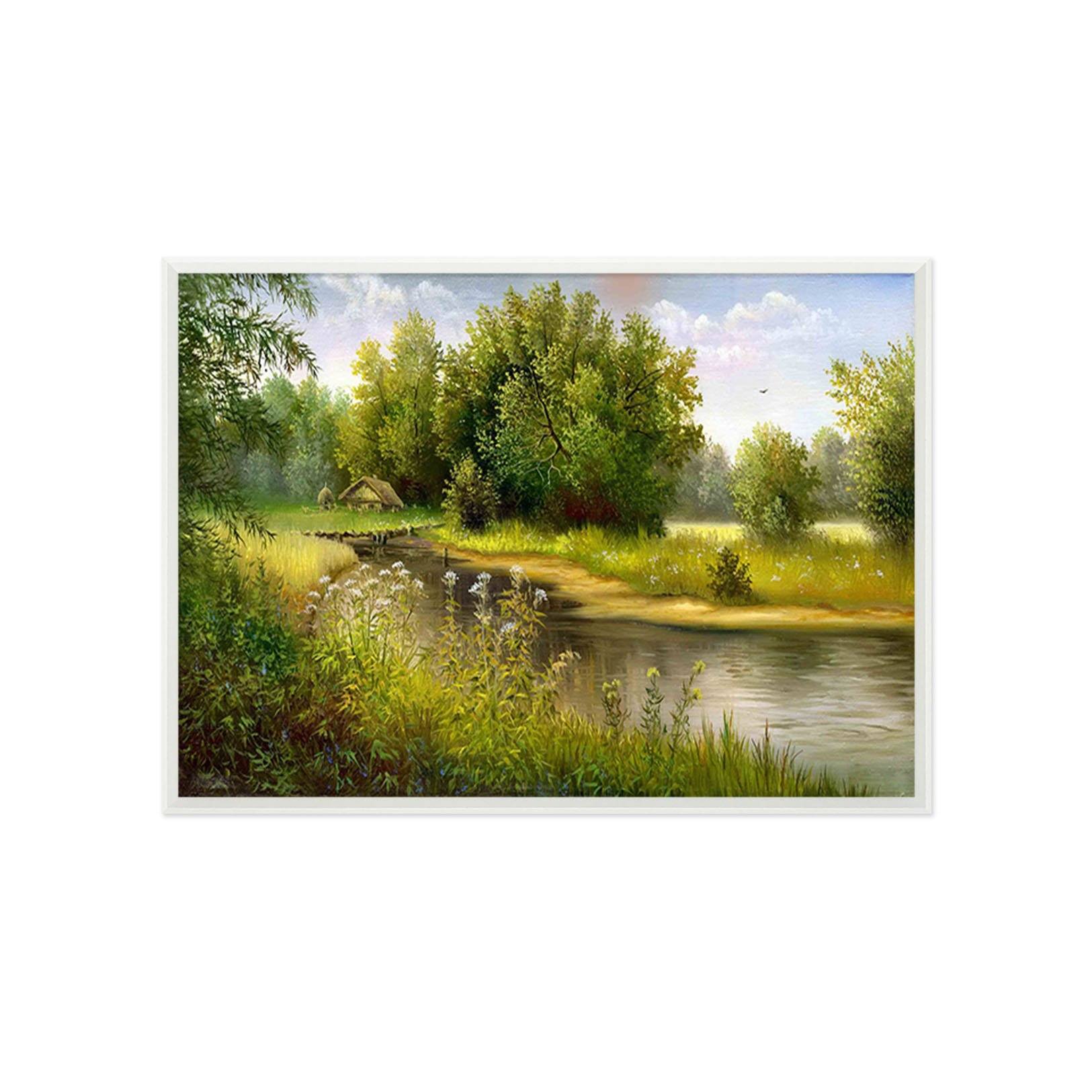 3D Small Wooden House 165 Fake Framed Print Painting Wallpaper AJ Creativity Home