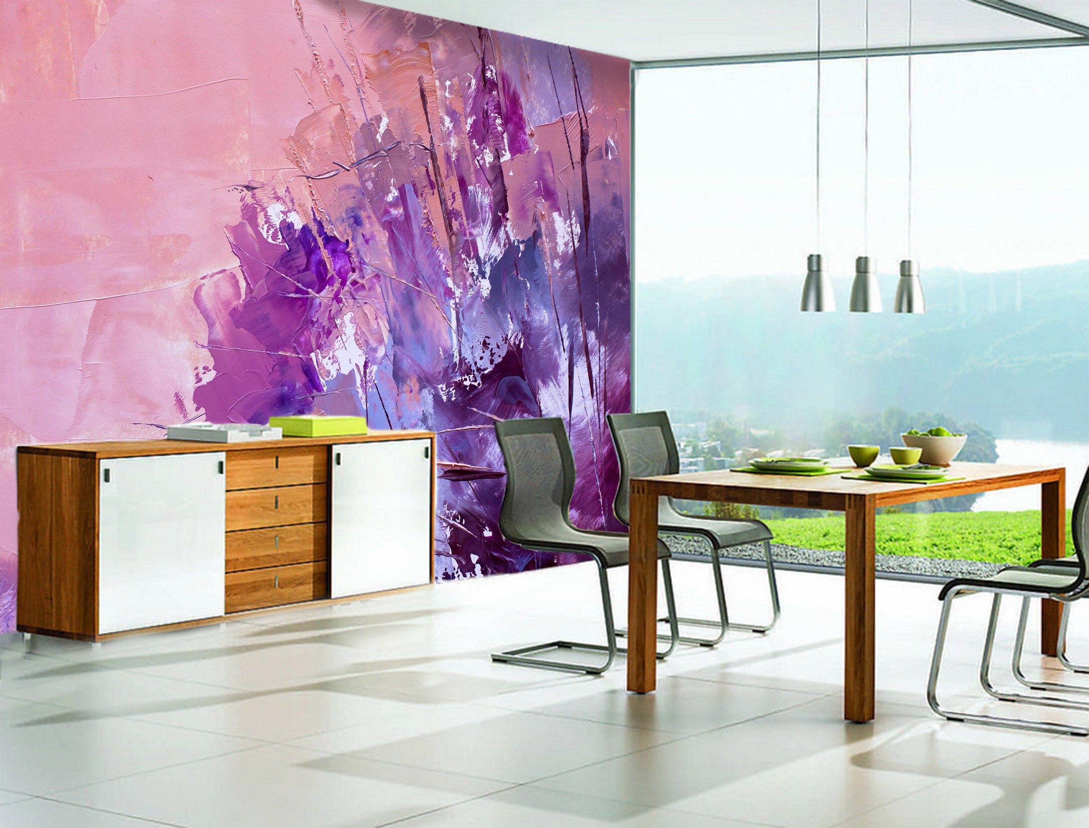 3D Purple Paint 006 Wall Murals Wallpaper AJ Wallpaper 2