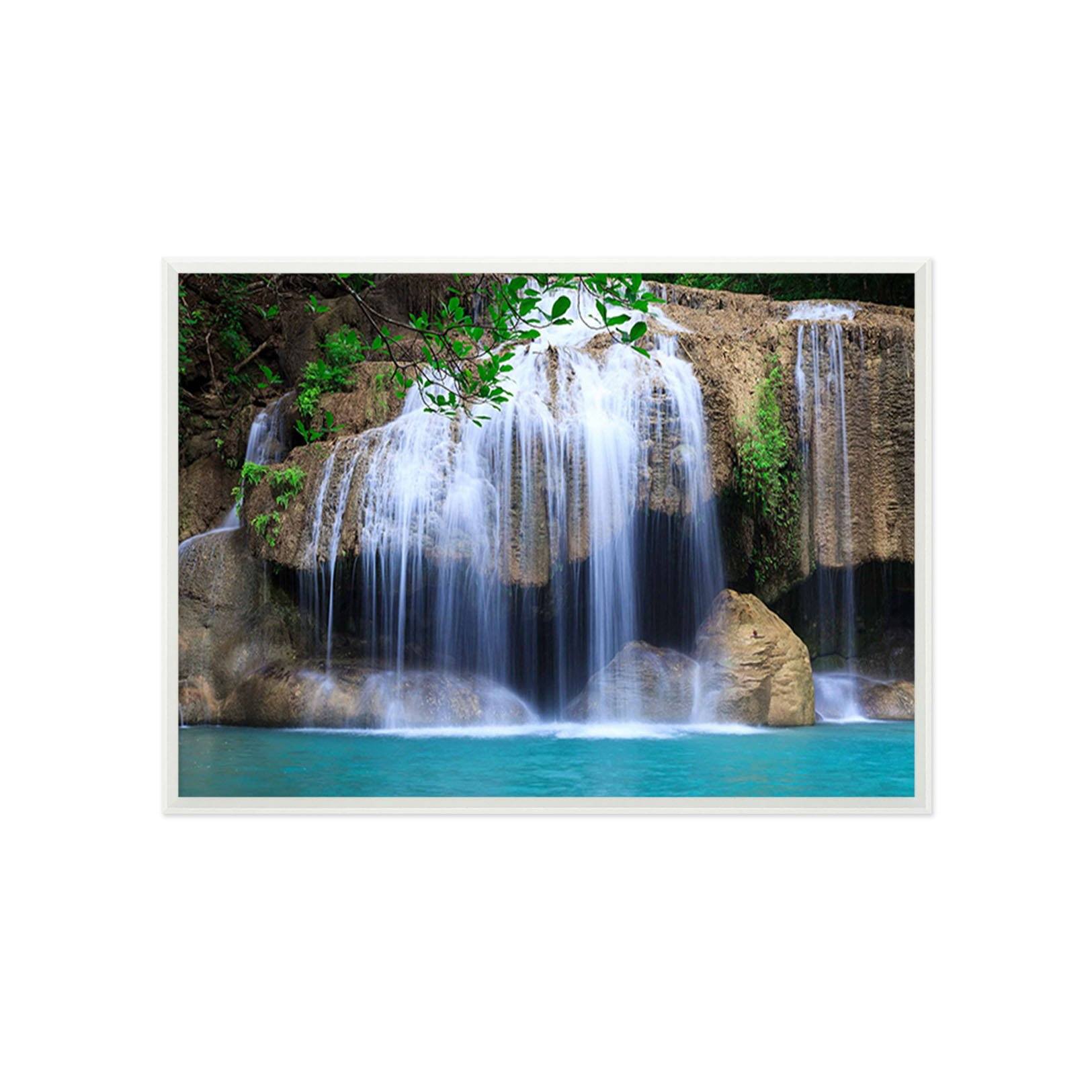 3D Mountain Stone River 109 Fake Framed Print Painting Wallpaper AJ Creativity Home