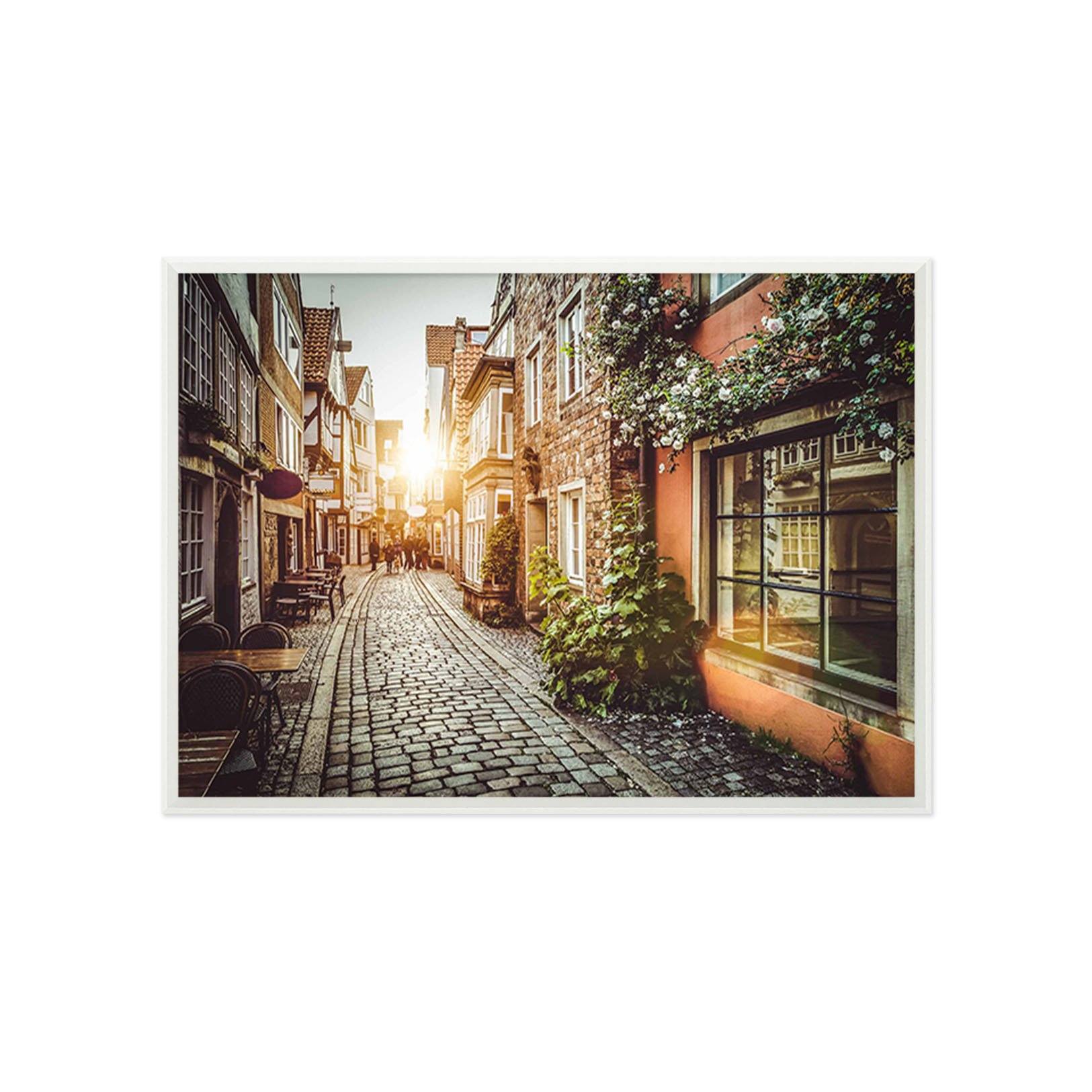 3D City Alley 088 Fake Framed Print Painting Wallpaper AJ Creativity Home