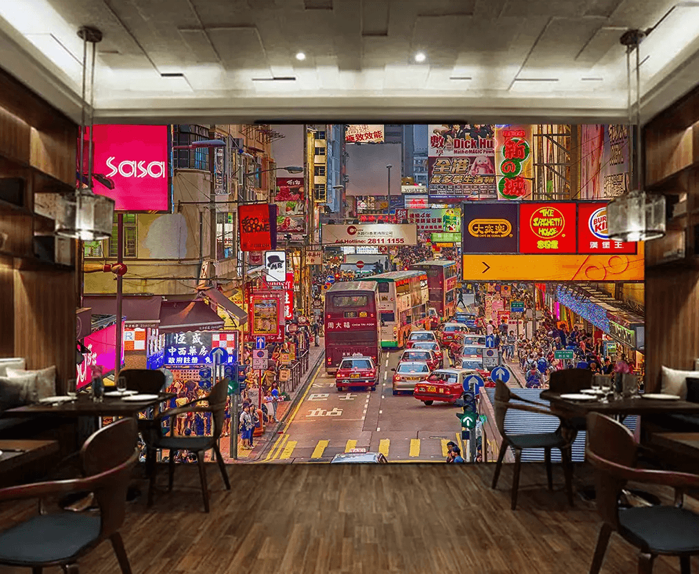 3D Hong Kong Street 167 Wallpaper AJ Wallpaper 2
