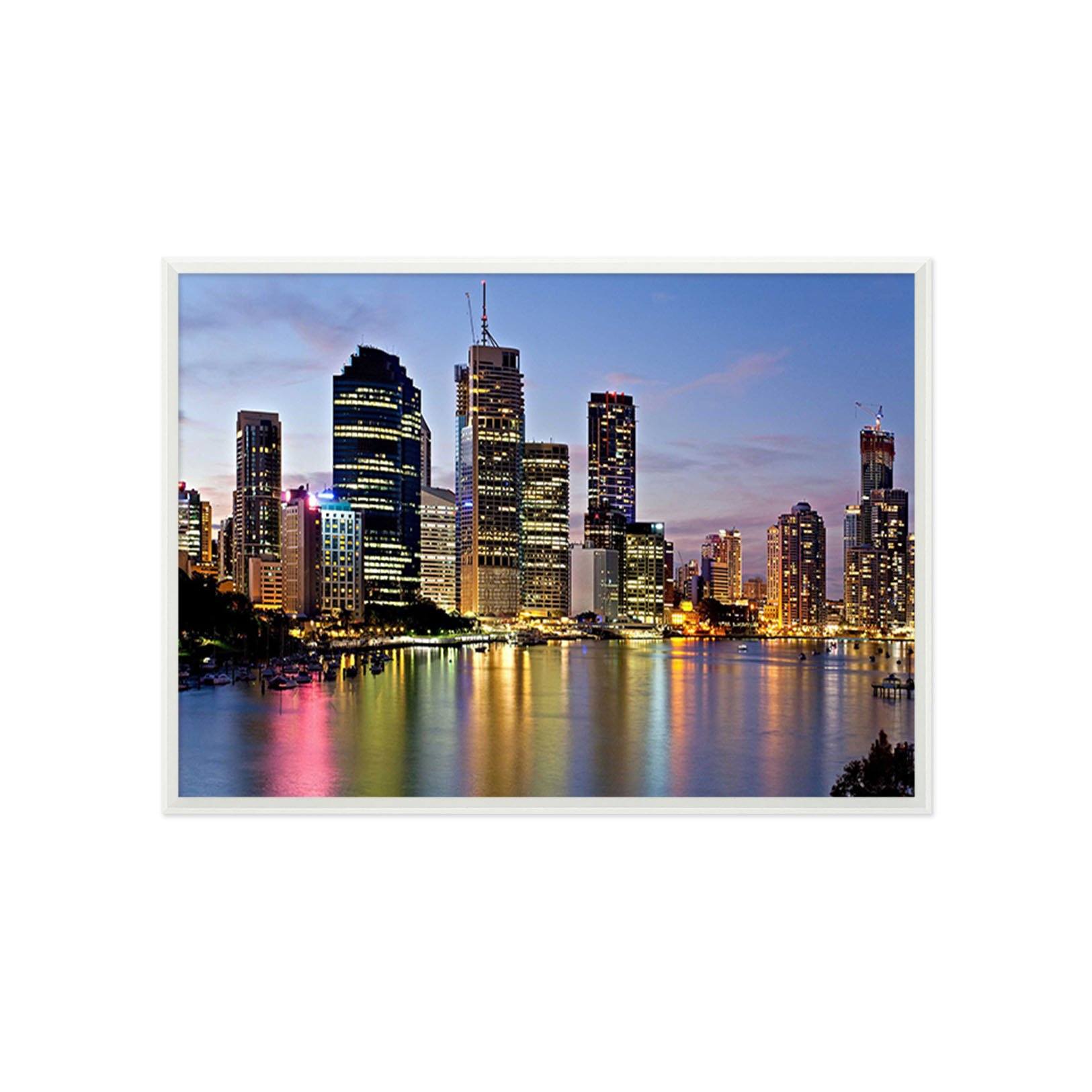 3D Lakeside City 073 Fake Framed Print Painting Wallpaper AJ Creativity Home