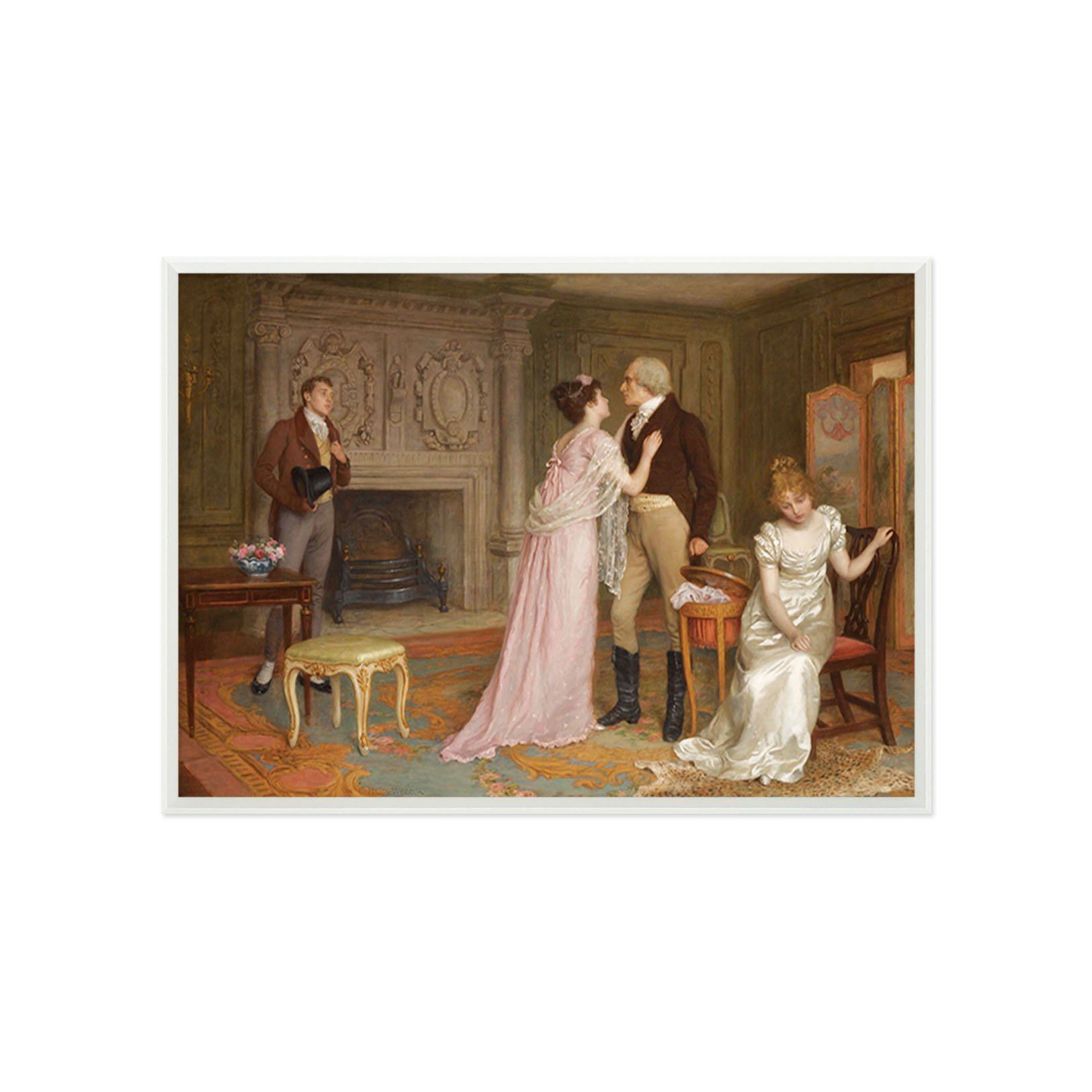 3D Reluctantly Parting 049 Fake Framed Print Painting Wallpaper AJ Creativity Home