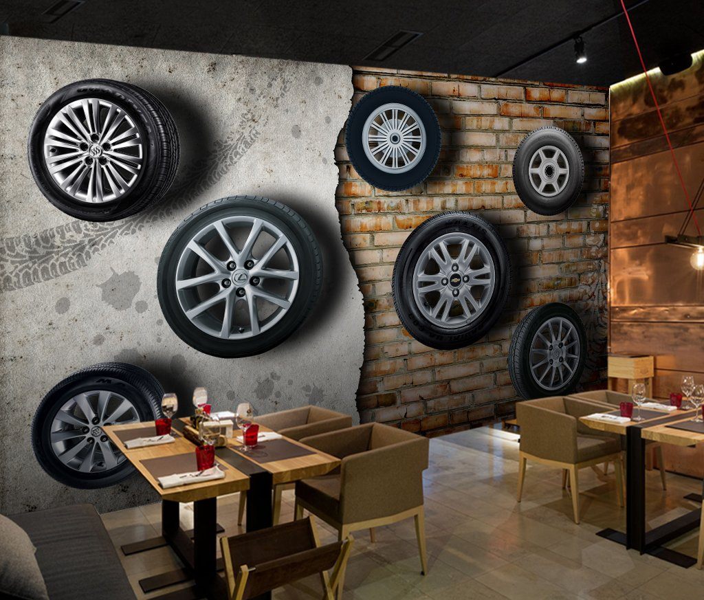 3D Car Tire 681 Wall Murals Wallpaper AJ Wallpaper 2