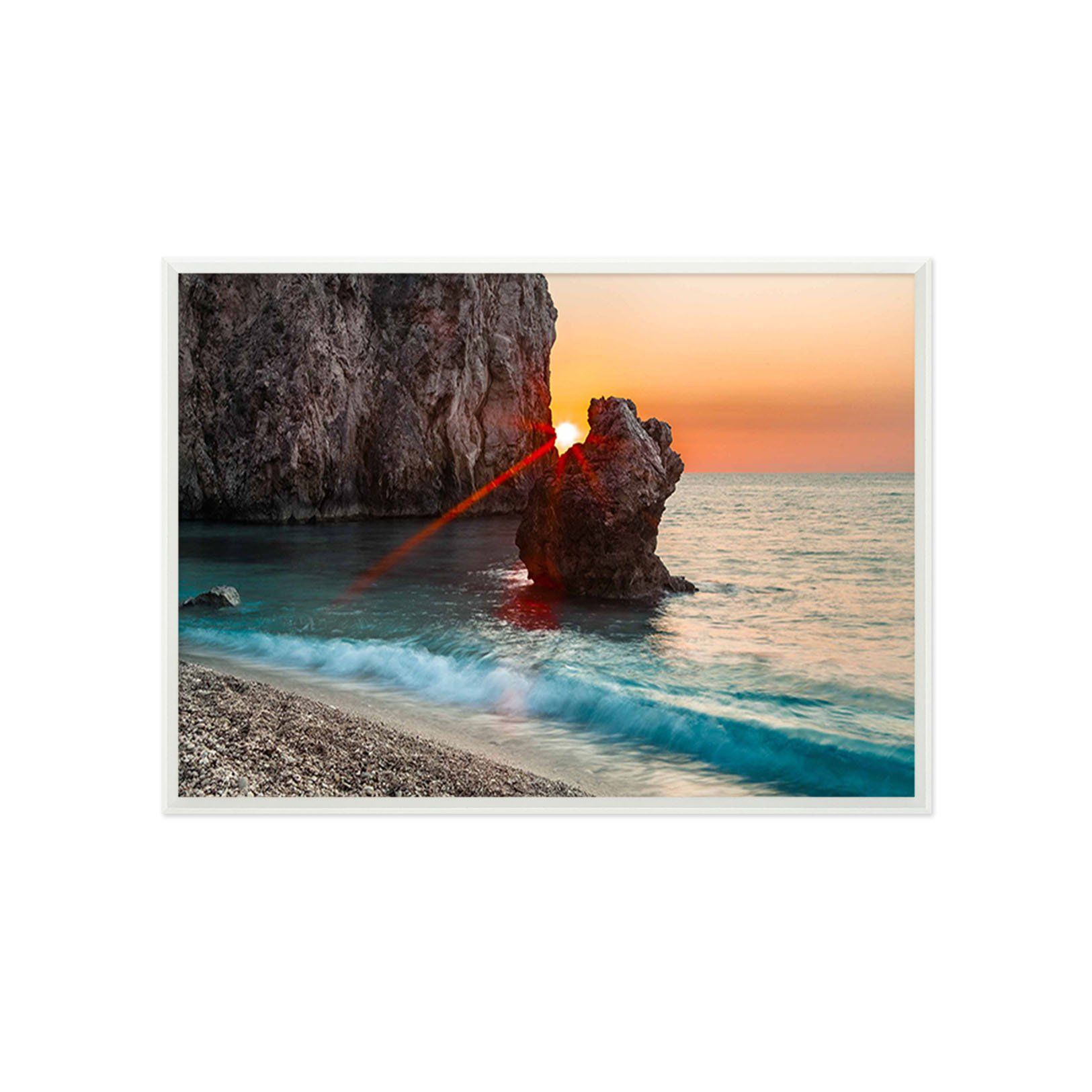 3D Evening Sea 130 Fake Framed Print Painting Wallpaper AJ Creativity Home