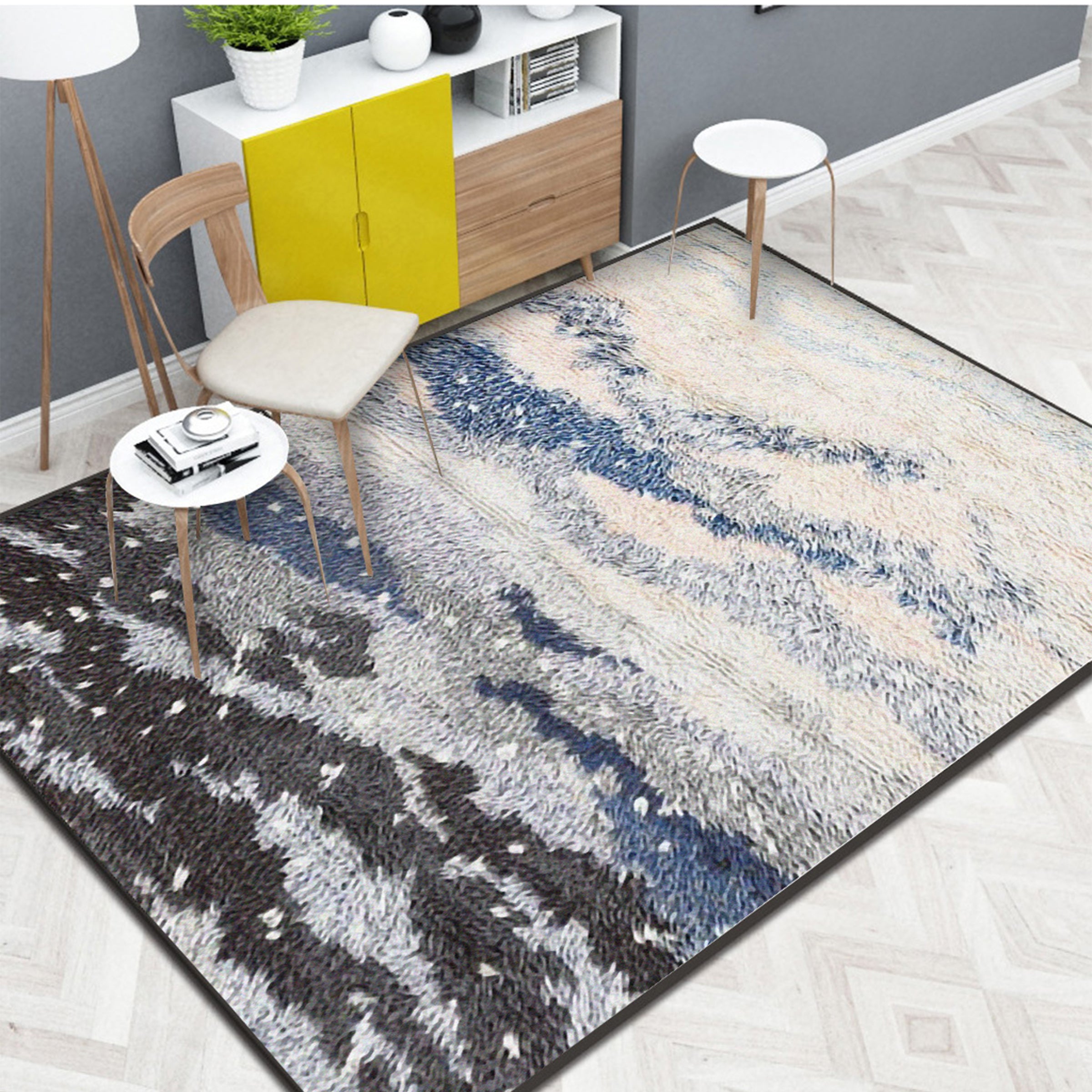 3D Gray Blue Spots WG134 Non Slip Rug Mat Mat AJ Creativity Home