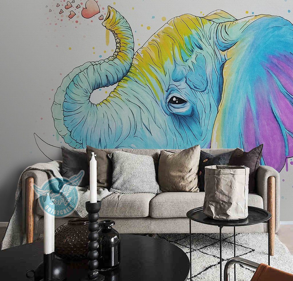 3D Elephant 361 Wall Murals Wallpaper AJ Wallpaper 2