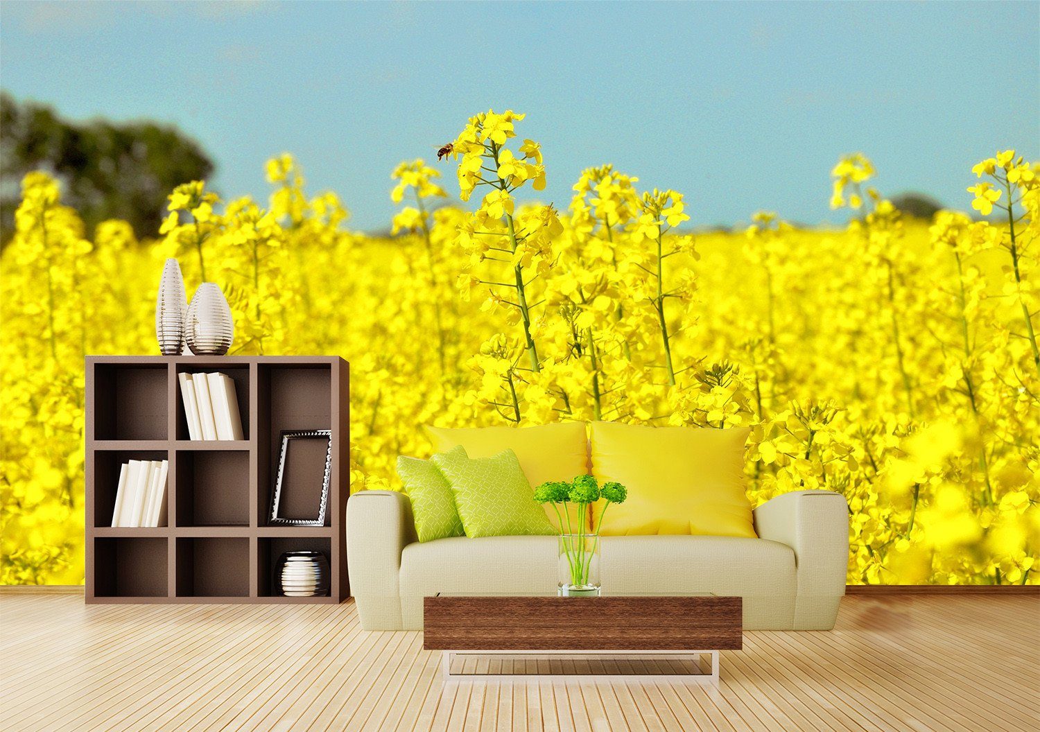 3D Yellow Flower Manor 565 Wallpaper AJ Wallpaper