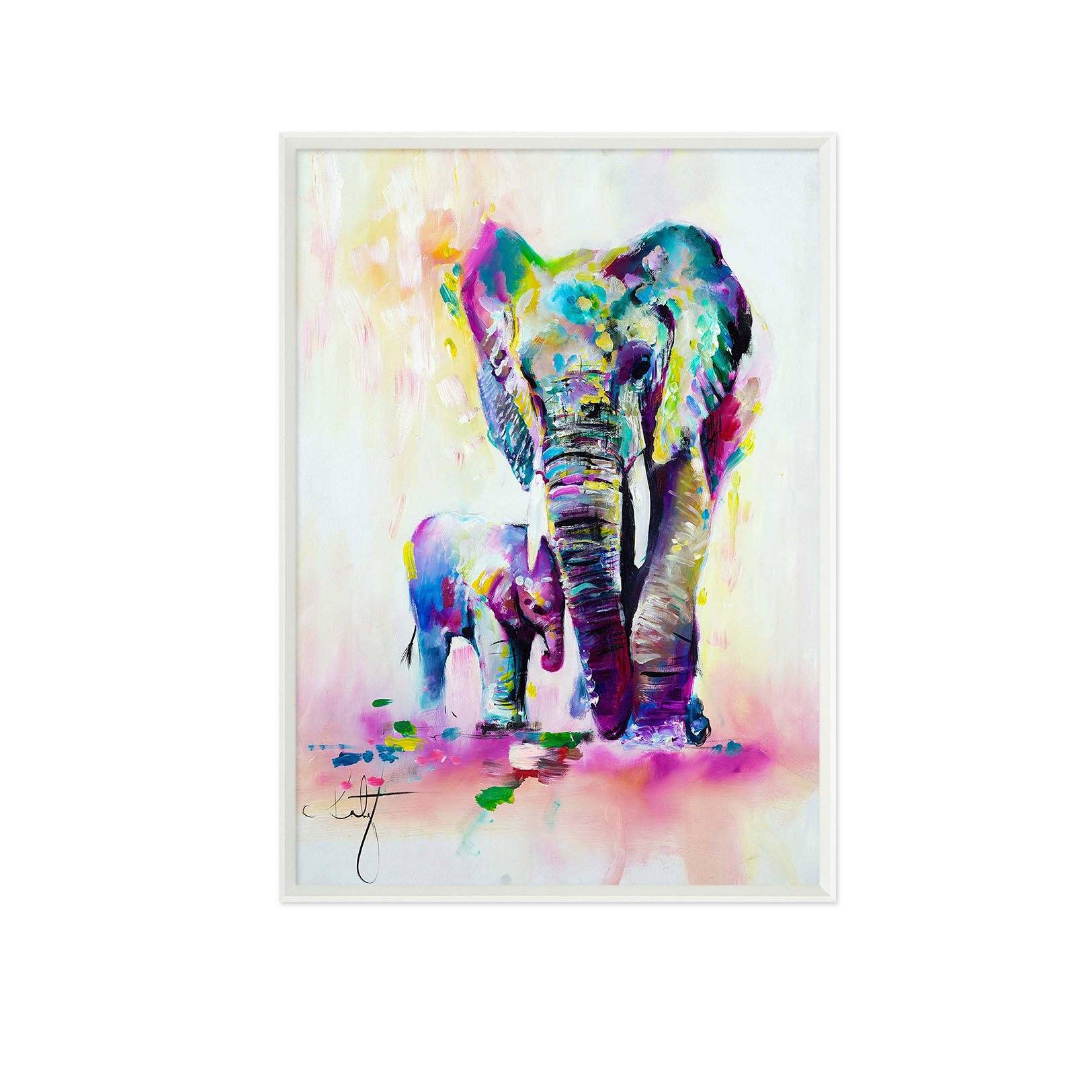 3D Elephant Painting 121 Fake Framed Print Painting Wallpaper AJ Creativity Home
