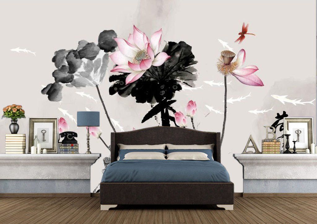 3D Lotus Leaf 577 Wall Murals Wallpaper AJ Wallpaper 2