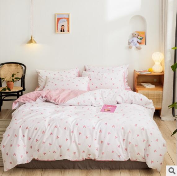 3D Pink Love 17050 Bed Pillowcases Quilt