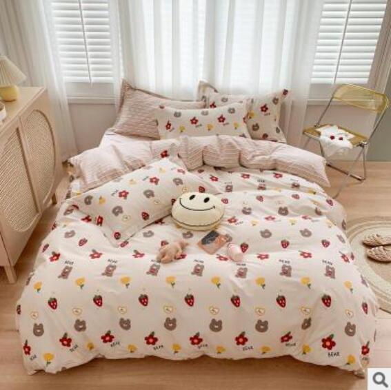 3D Bear Flower 40157 Bed Pillowcases Quilt