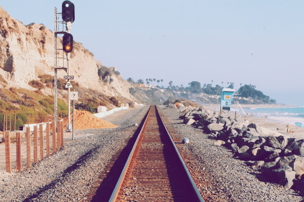 Seaside Railway Tracks Wallpaper AJ Wallpaper