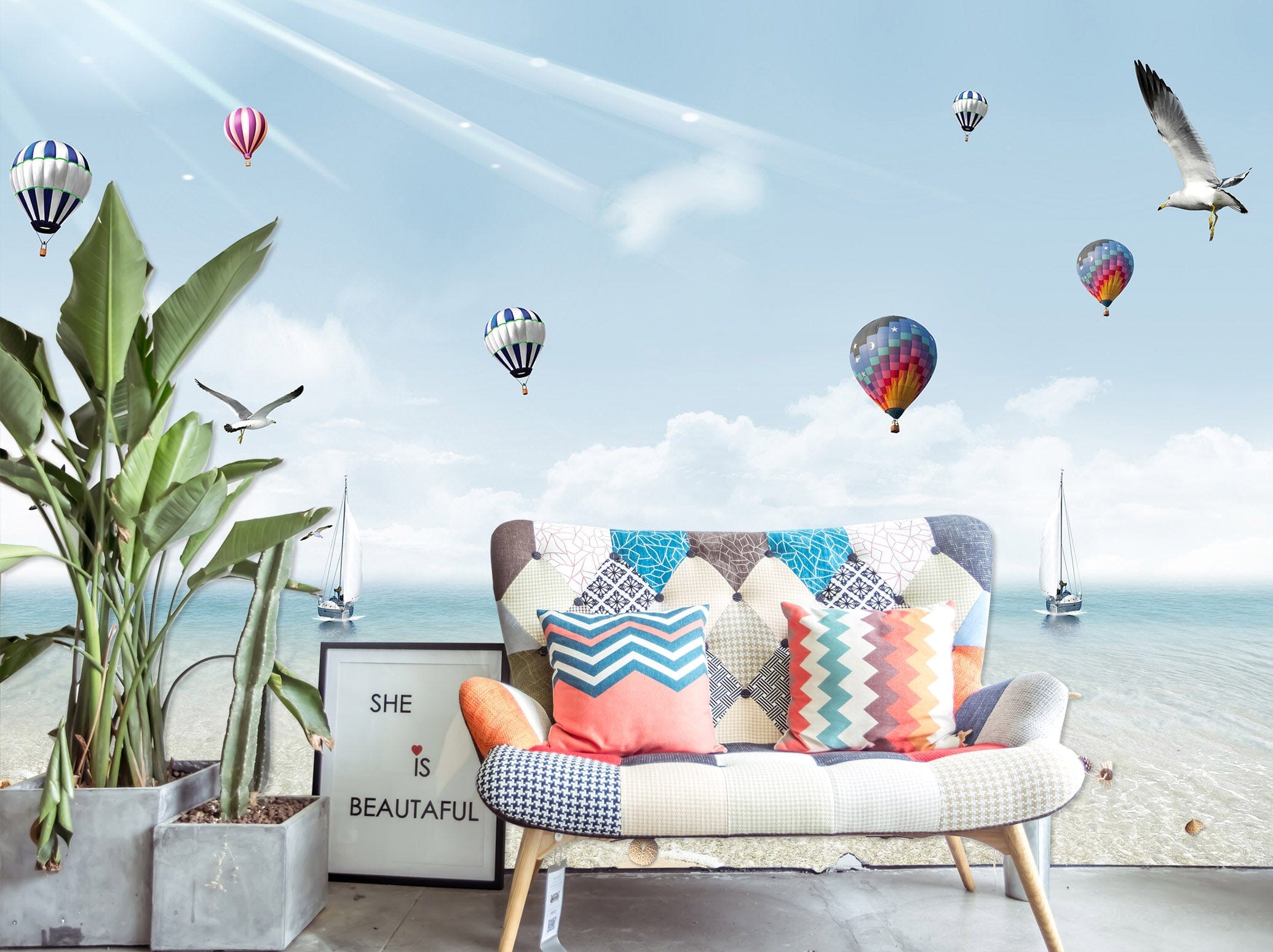 3D Sea Balloon 1454 Wall Murals Wallpaper AJ Wallpaper 2