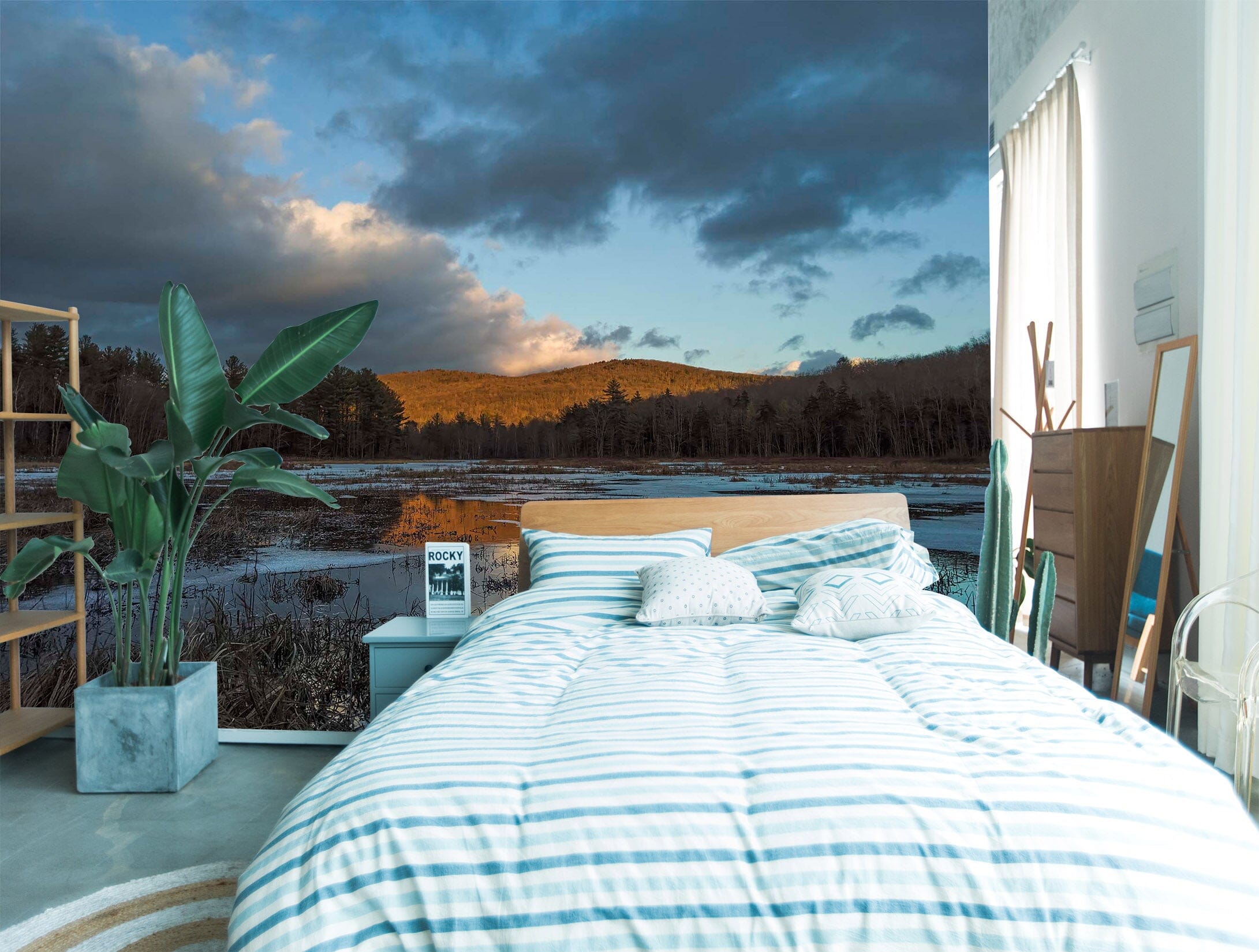 3D Sunset Lake 132 Jerry LoFaro Wall Mural Wall Murals Wallpaper AJ Wallpaper 2