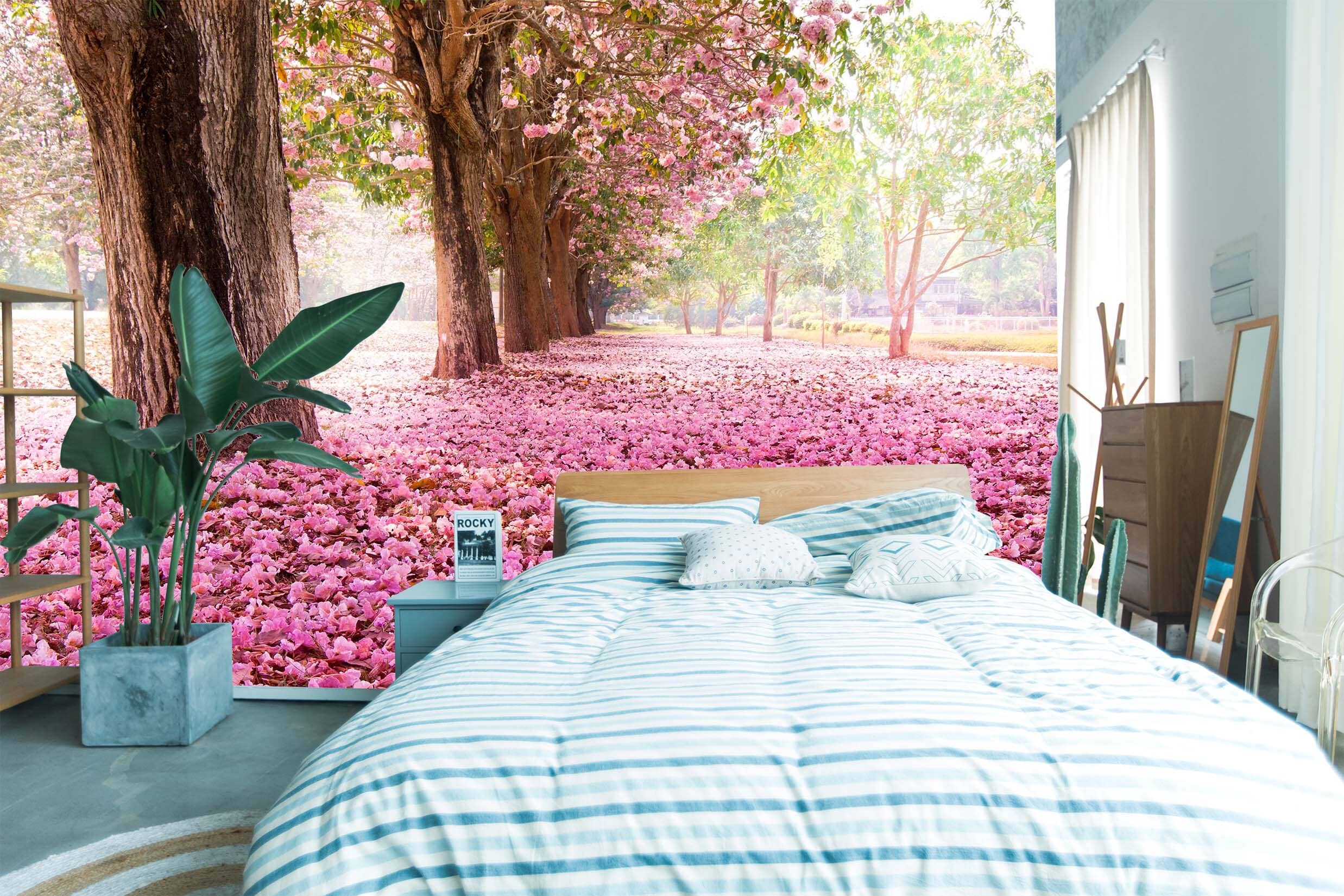 3D Pink Cherry Tree 049 Wall Murals Wallpaper AJ Wallpaper 2